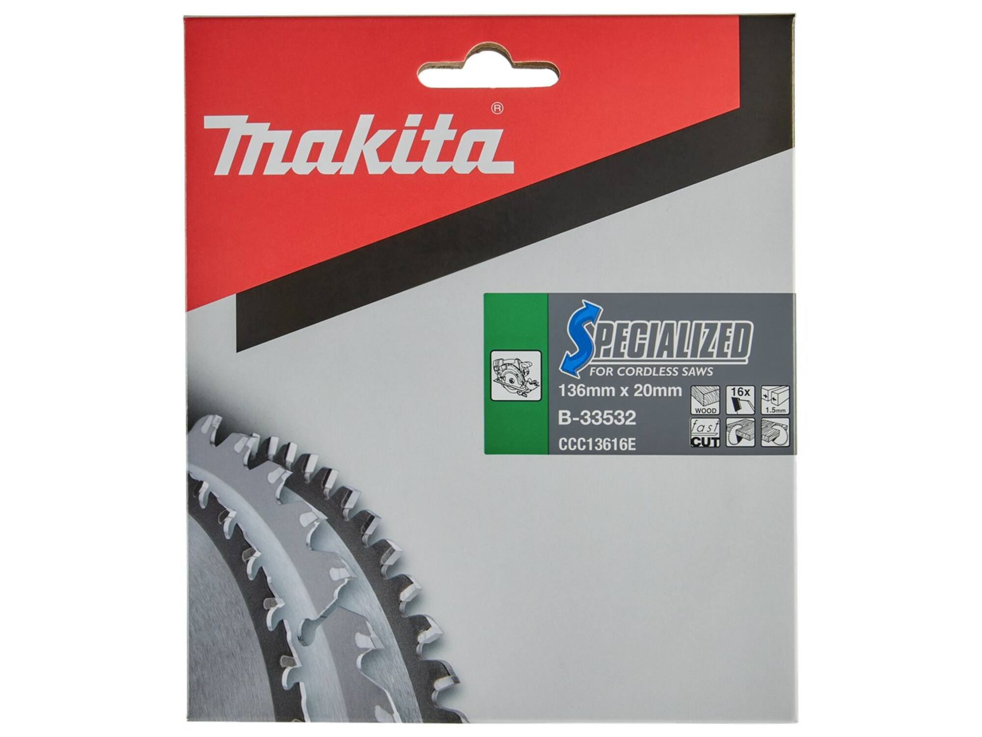 MAKITA Cirkelzaagblad Hout / 16T 136X20X1.5