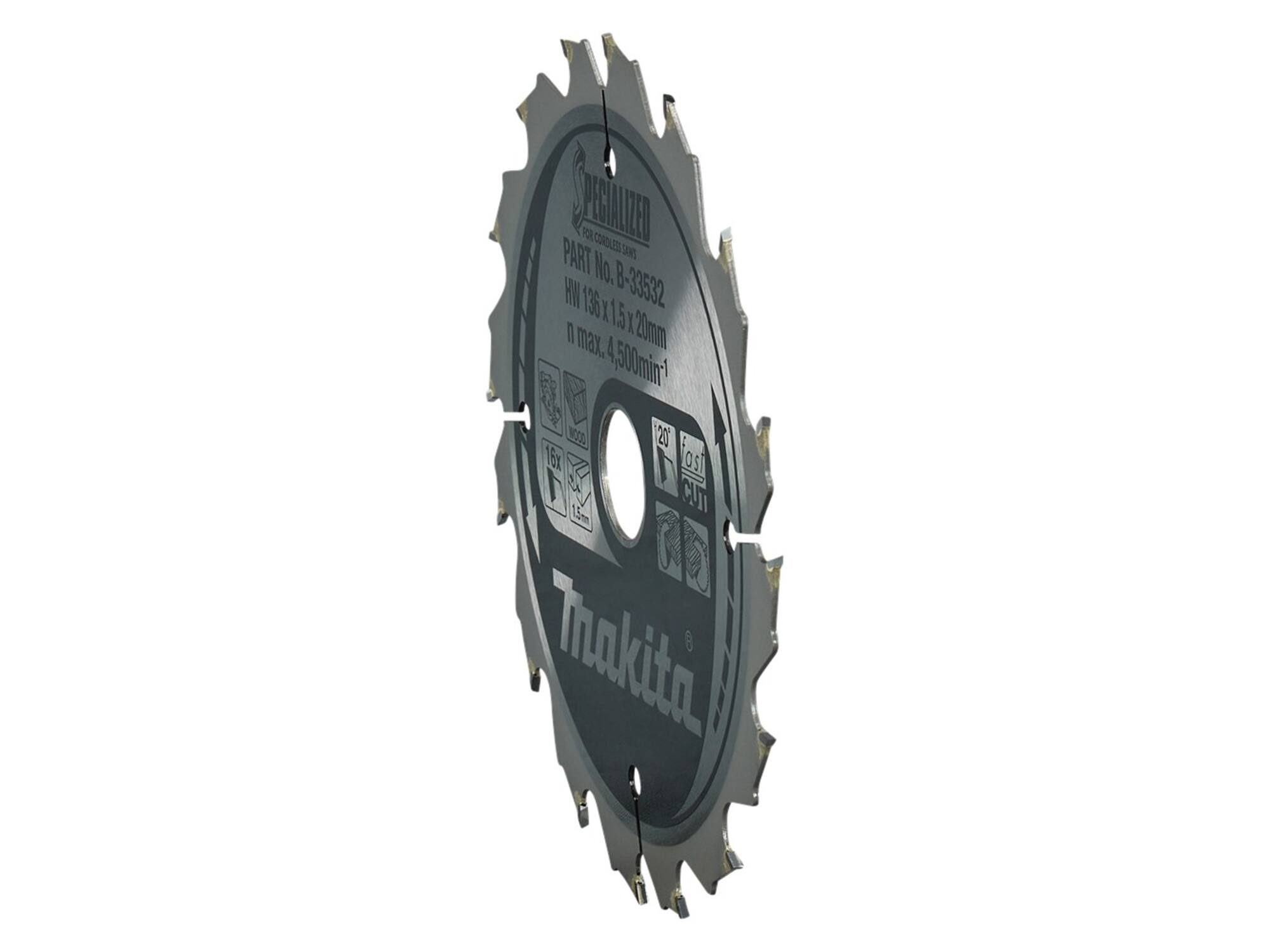 MAKITA Cirkelzaagblad Hout / 16T 136X20X1.5