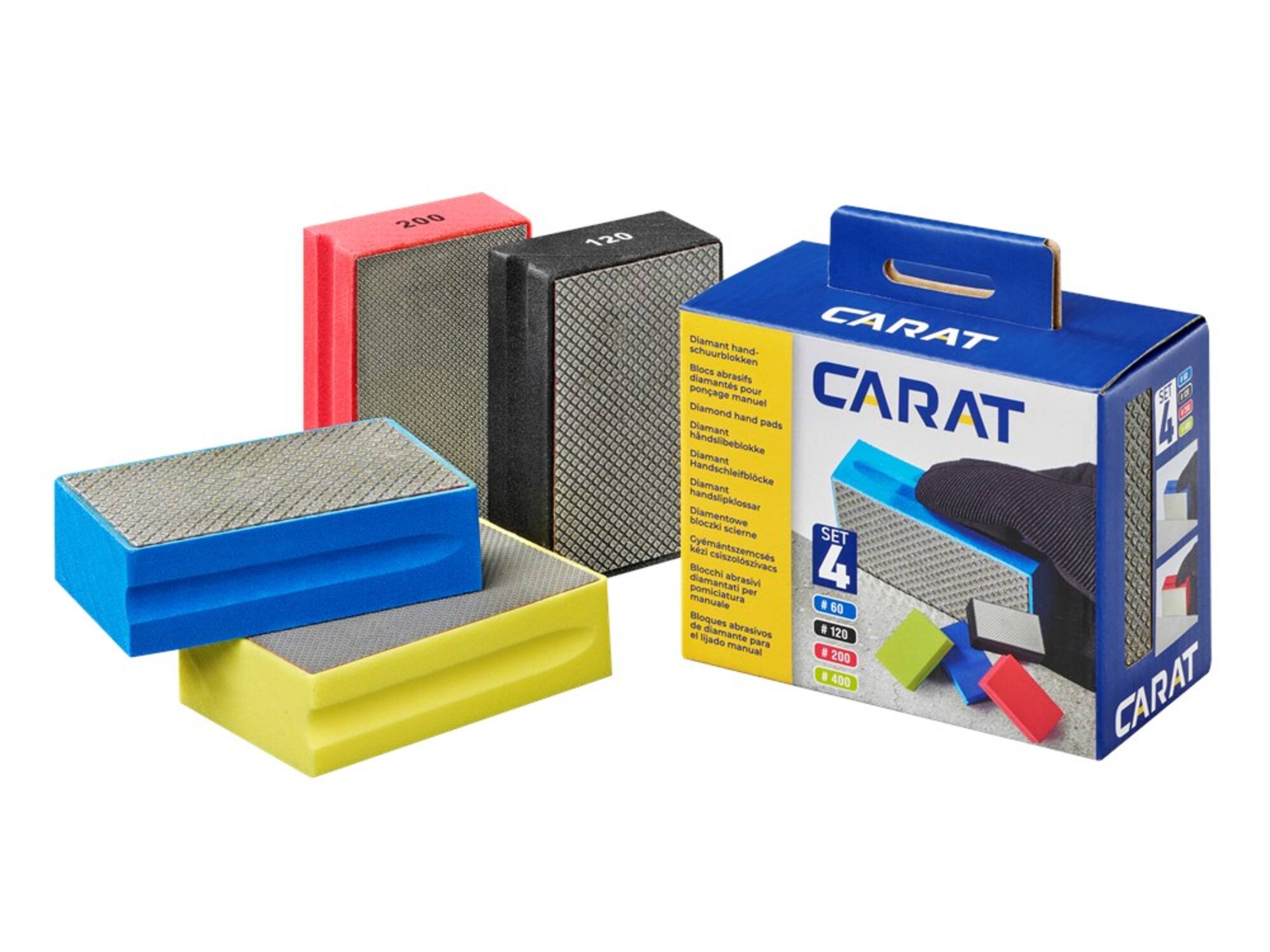 Carat Handschuurblokset diamant 4-delig