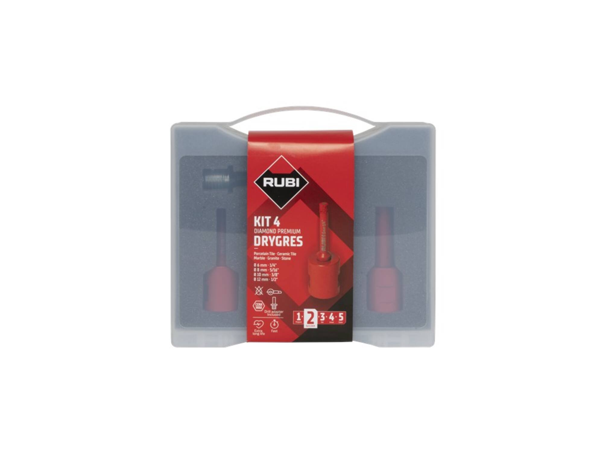 Rubi Tegelborenset Drygres Premium haakse slijper 6-8-10-12 MM