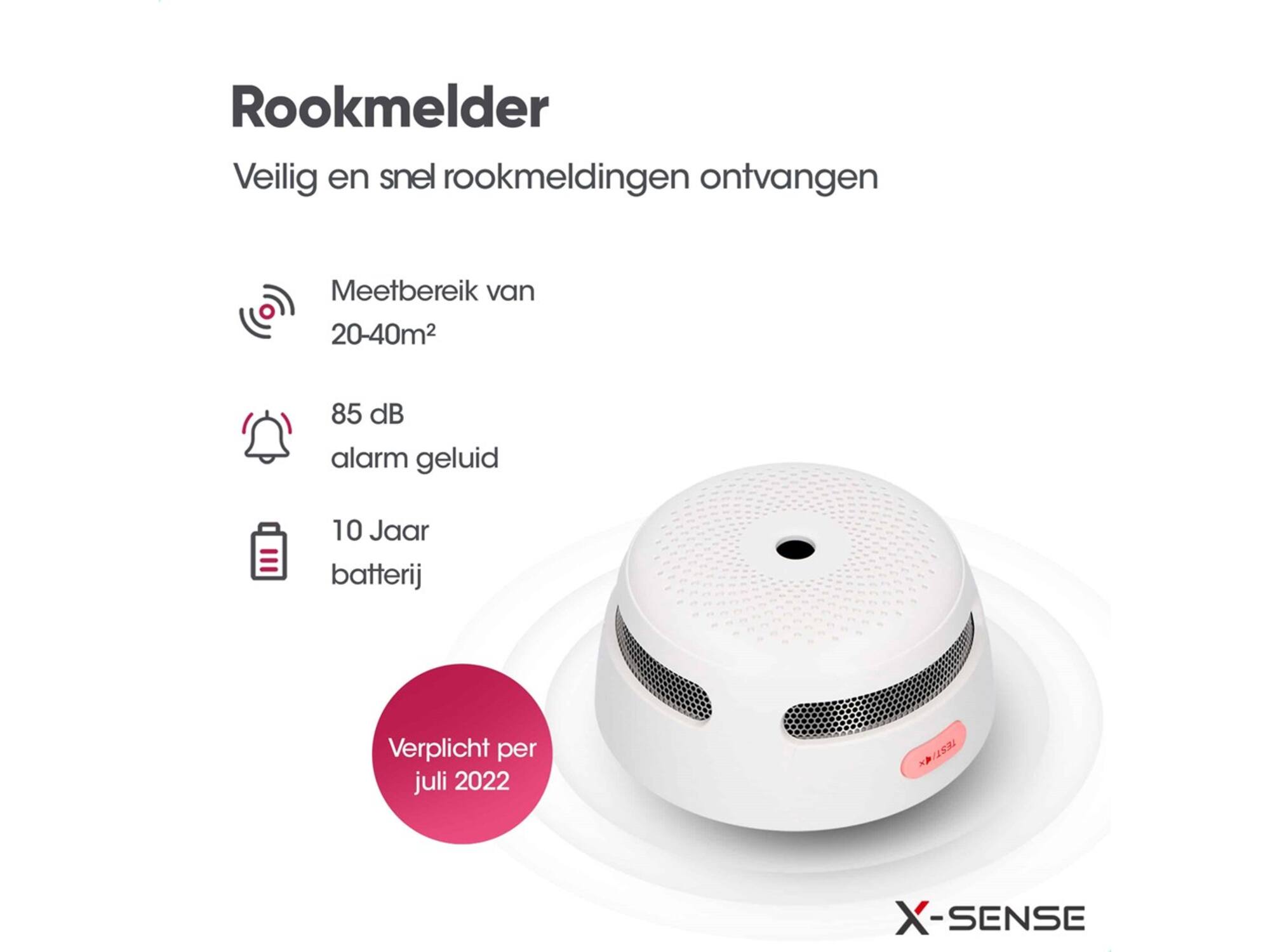 X-SENSE Rookmelder Draadlooskoppelbaar 500.XS01.W 3V