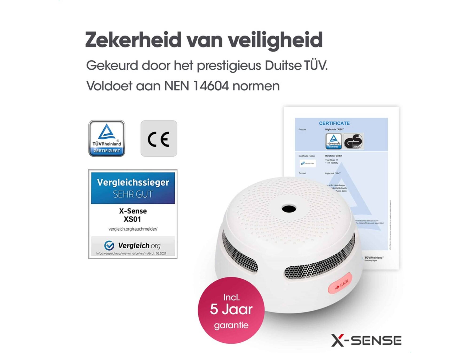 X-SENSE Rookmelder Draadlooskoppelbaar 500.XS01.W 3V