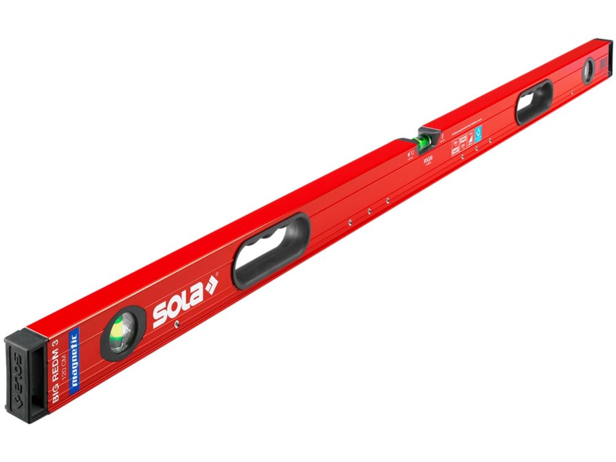 SOLA Waterpas magnetisch aluminium rood BIG REDM 3 120CM