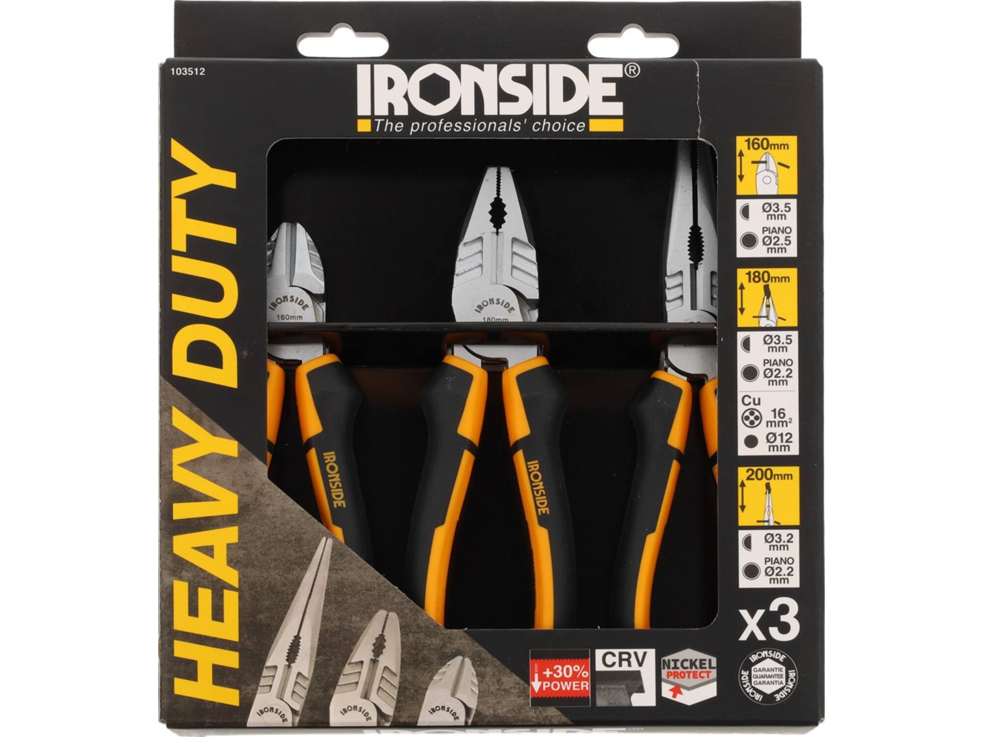 Ironside tangenset 3-delig