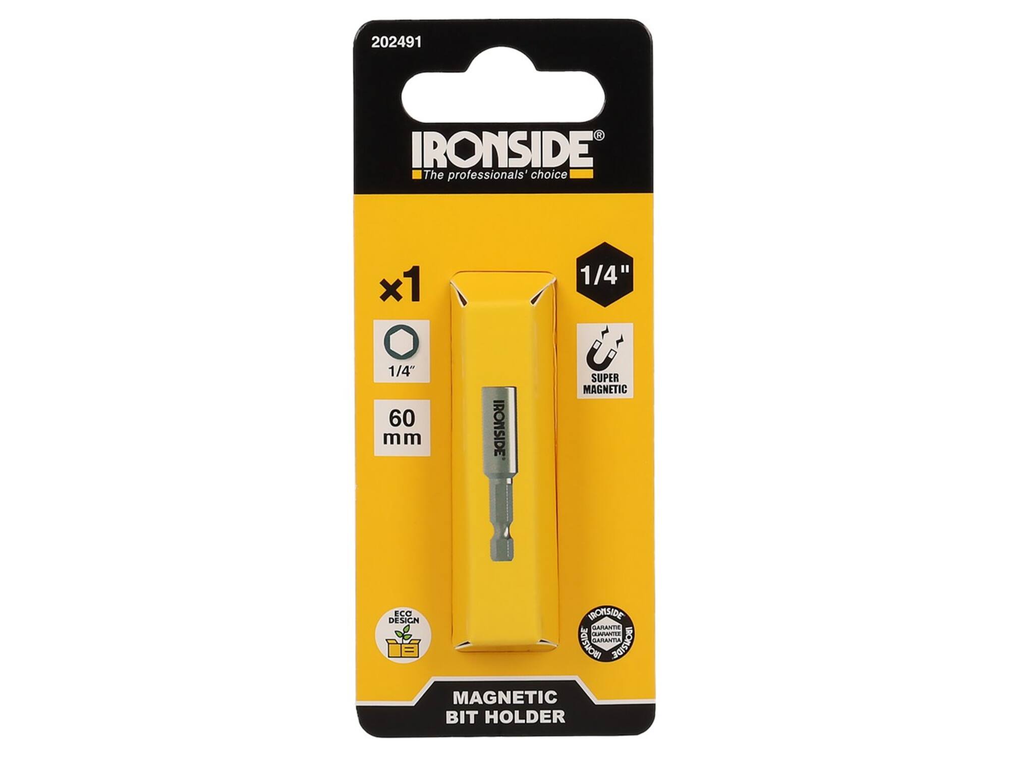 Ironside bithouder RVS met borgring 60 mm
