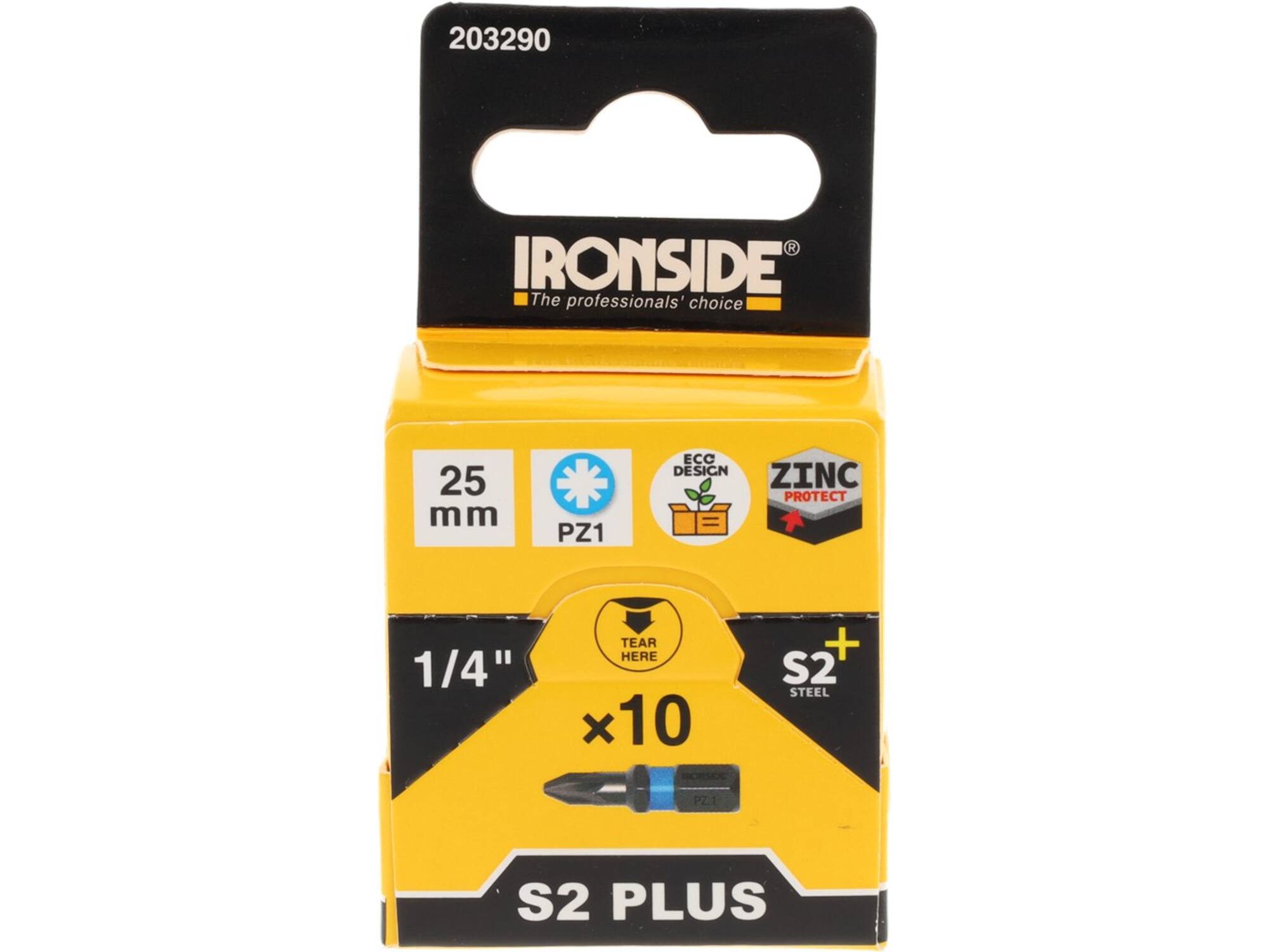Ironside Bit 1/4 standaard S2 10 stuks pz1-25 mm