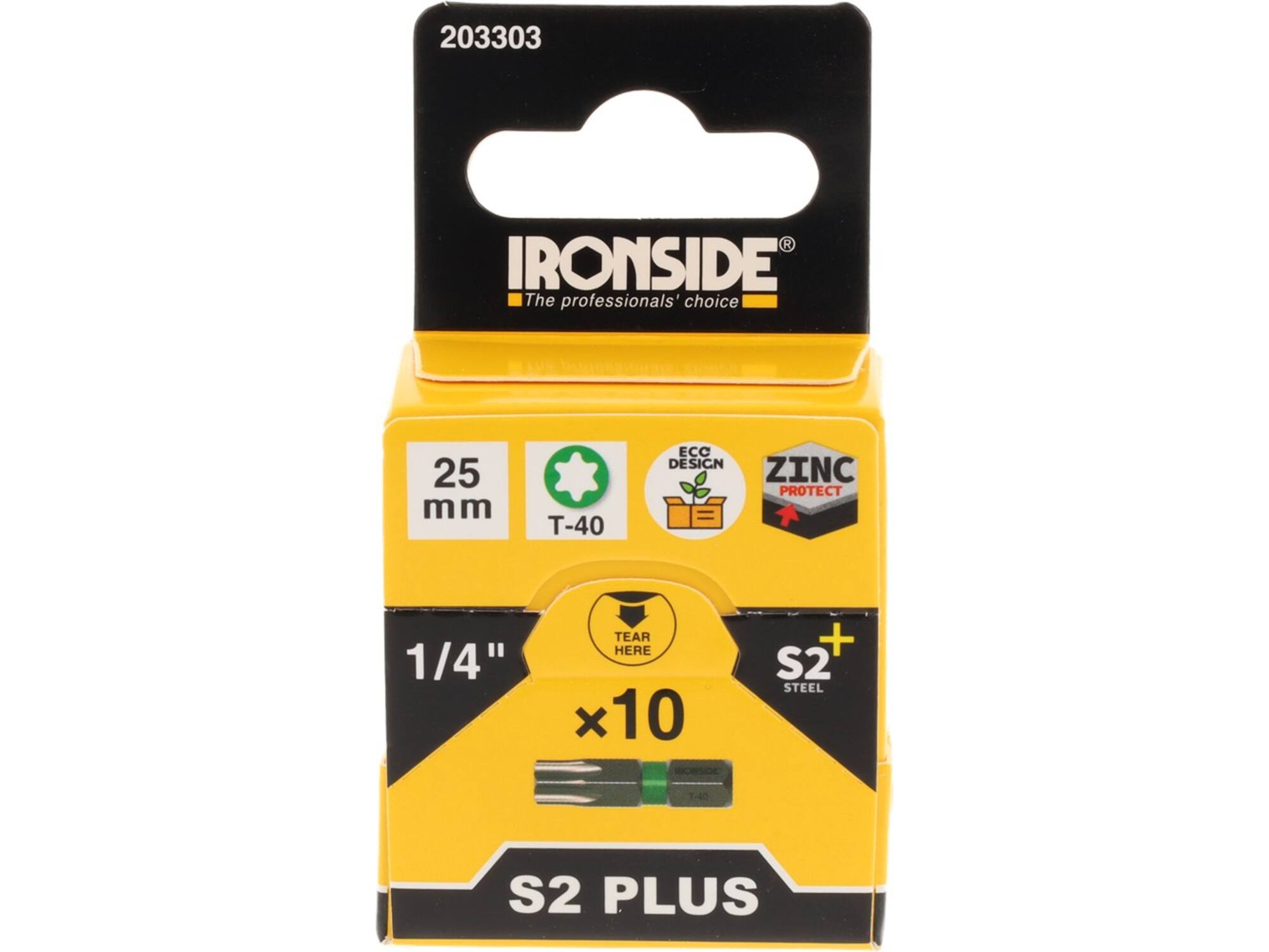 Ironside Bit 1/4 standaard S2 10 stuks tx40-25 mm
