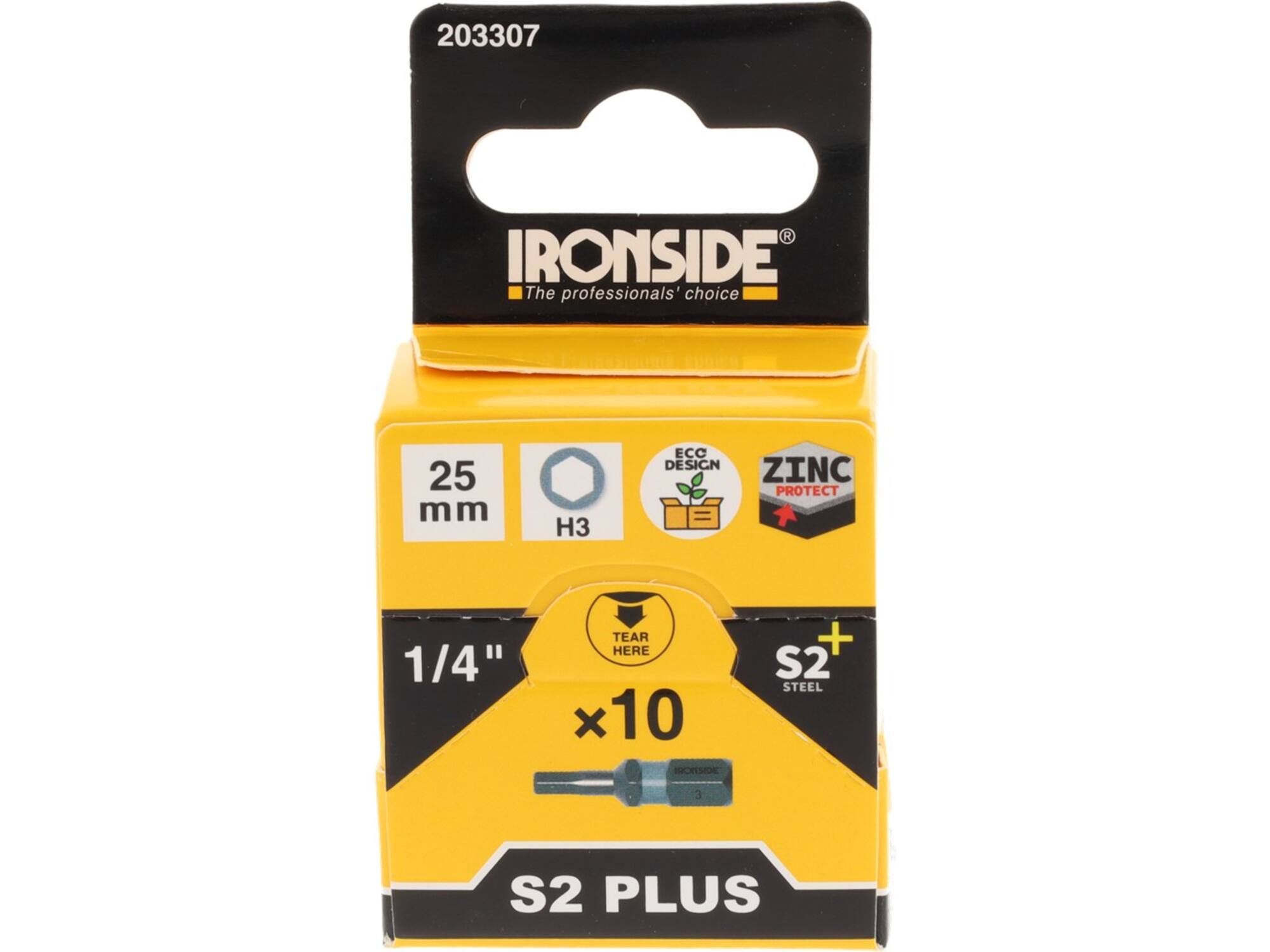 Ironside Bit 1/4 standaard S2 10 stuks hex3-25 mm