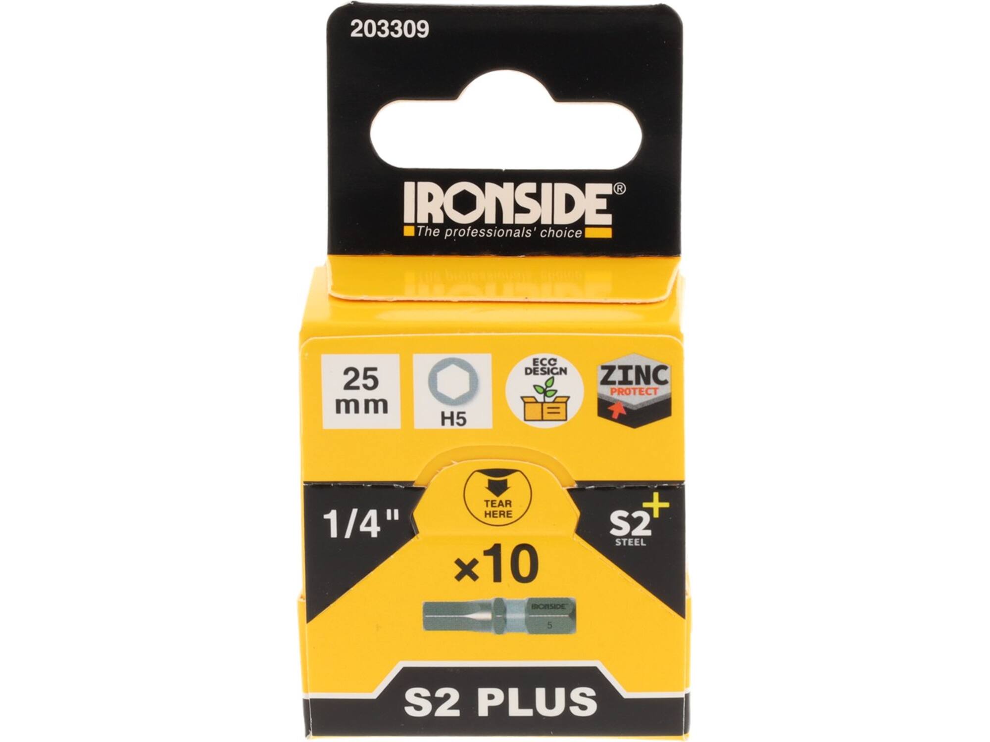 Ironside Bit 1/4 standaard S2 10 stuks hex5-25 mm