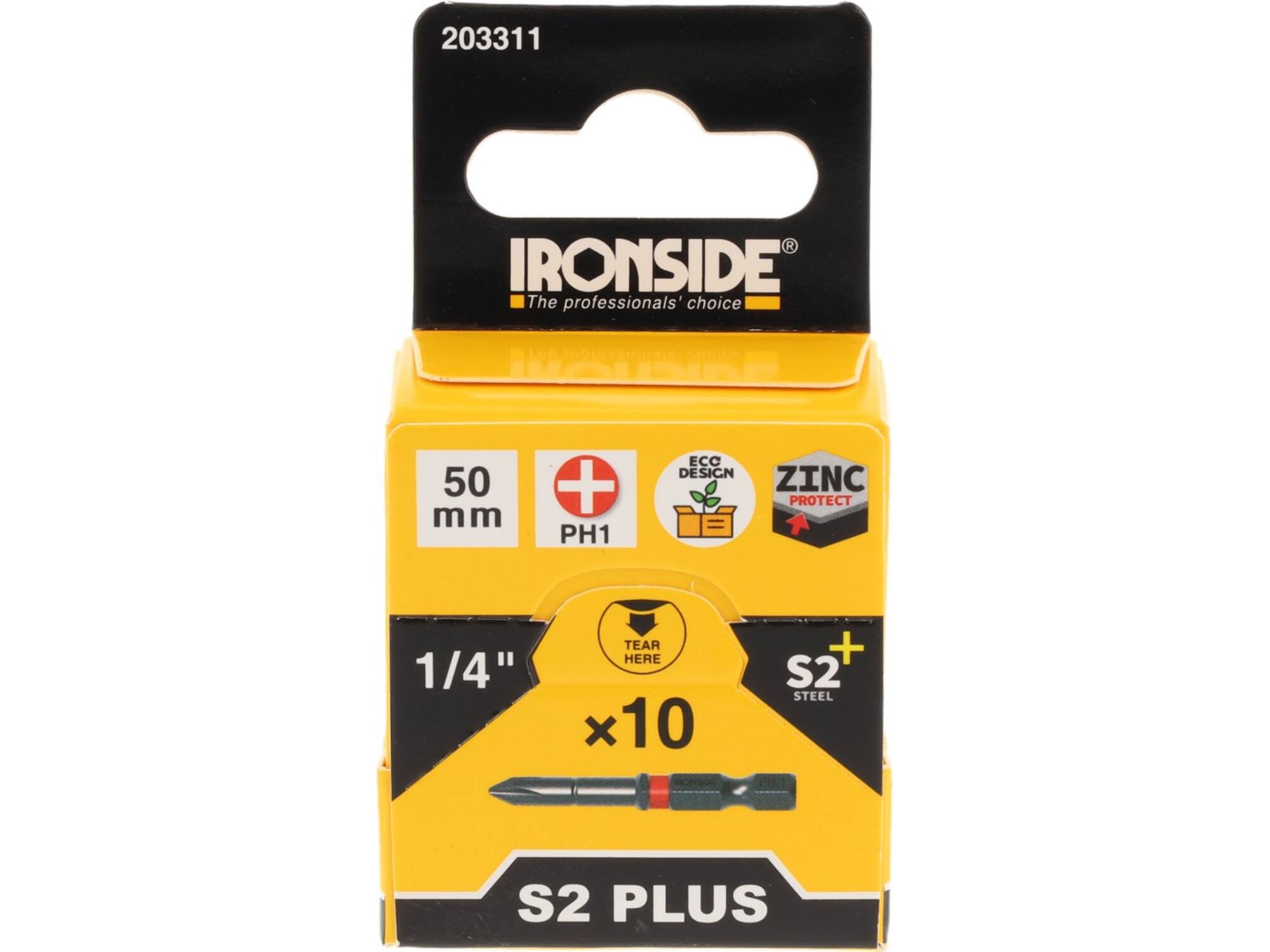 Ironside Bit 1/4 standaard S2 10 stuks ph1-50 mm