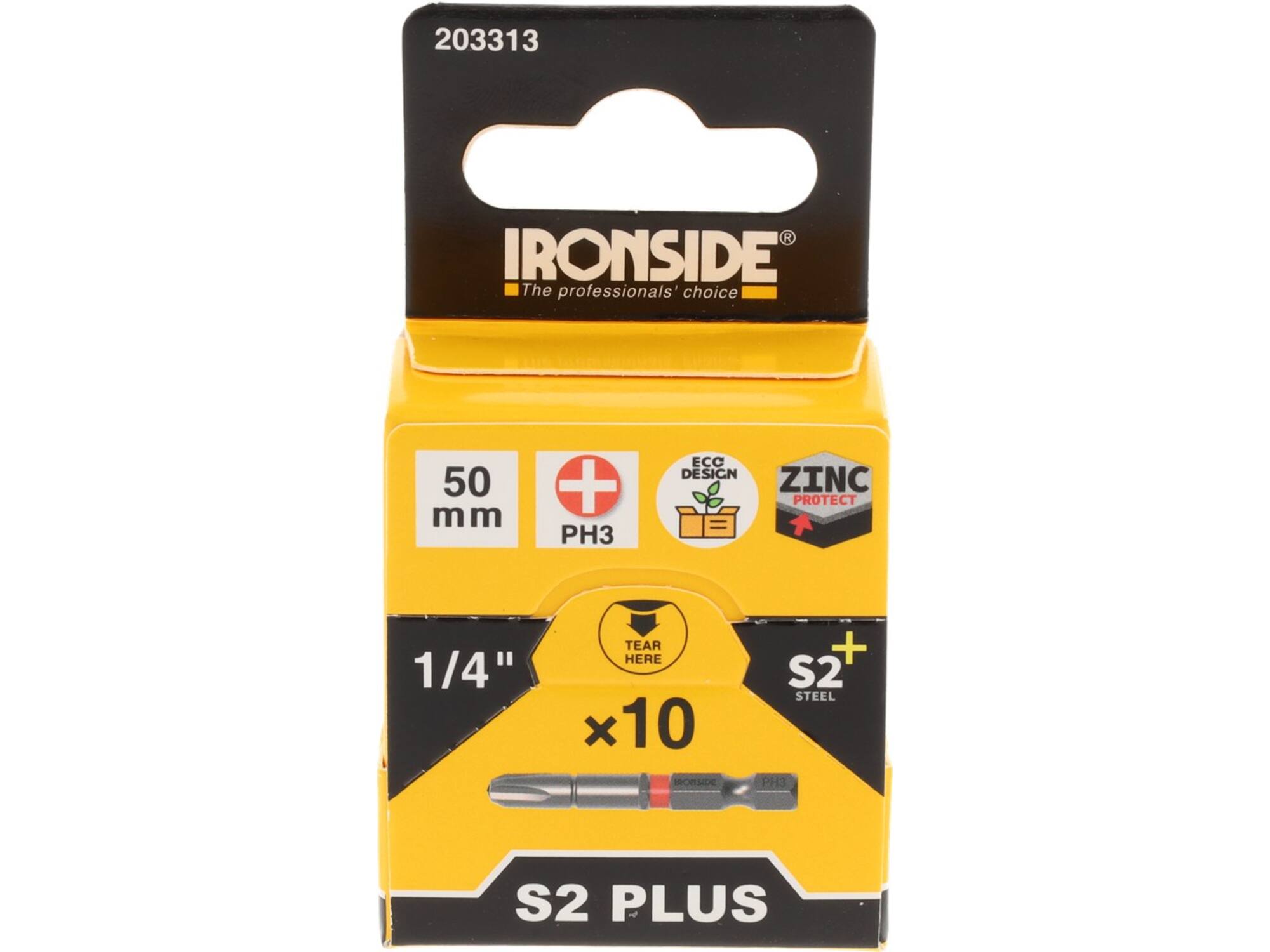 Ironside Bit 1/4 standaard S2 10 stuks ph3-50 mm