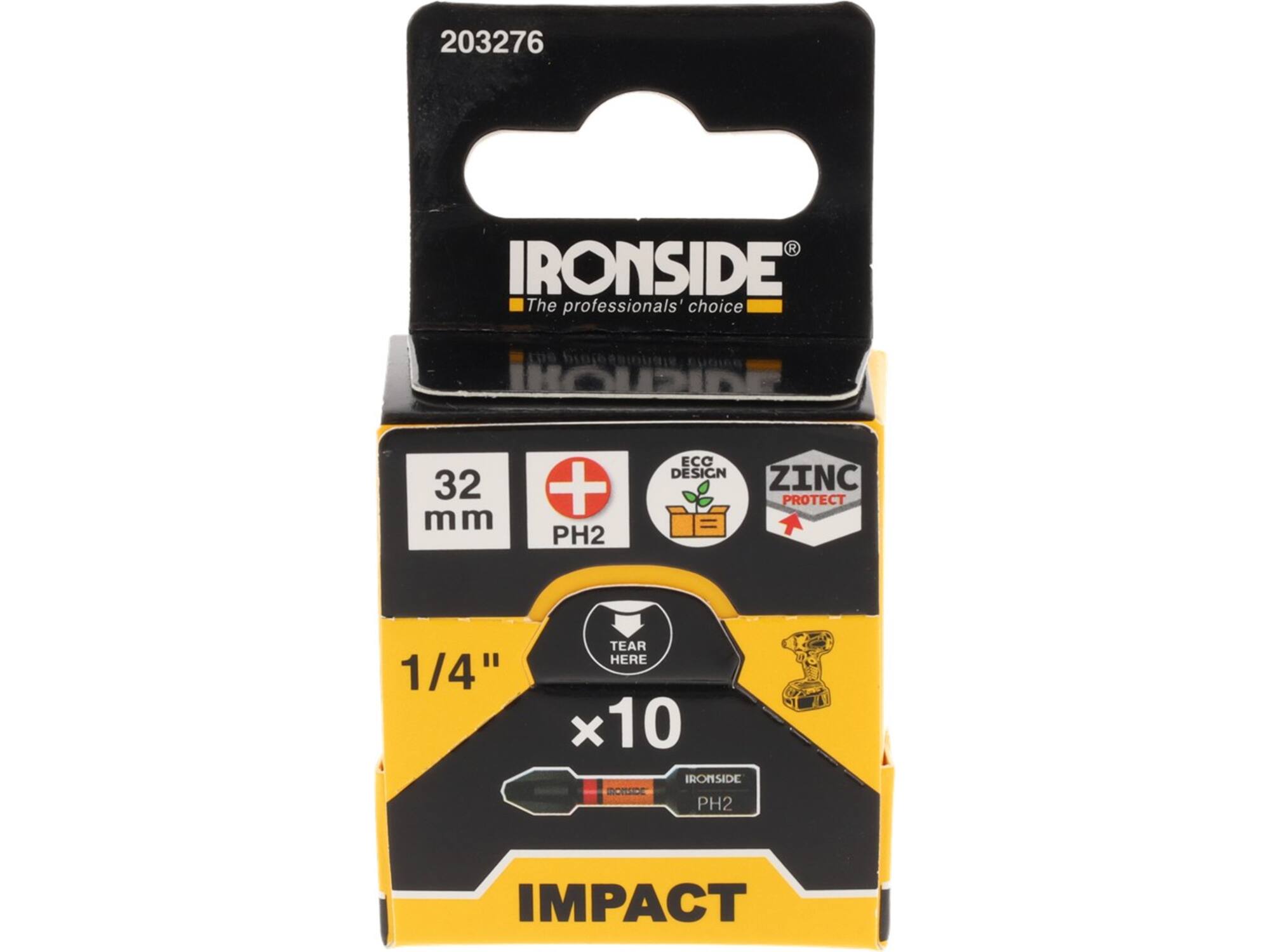 Ironside Bit 1/4 impact S2 10 stuks ph2-32 mm