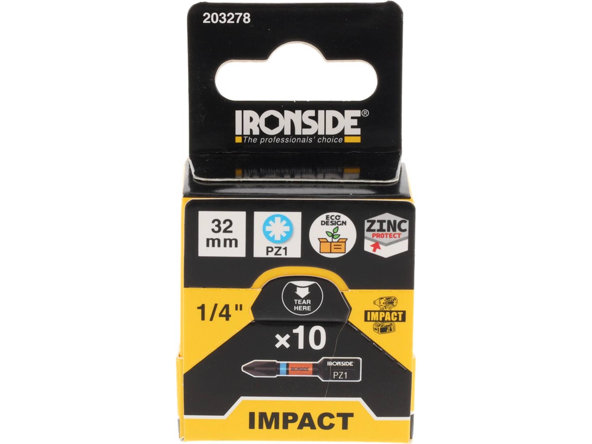 Ironside Bit 1/4 impact S2 10 stuks pz1-32 mm
