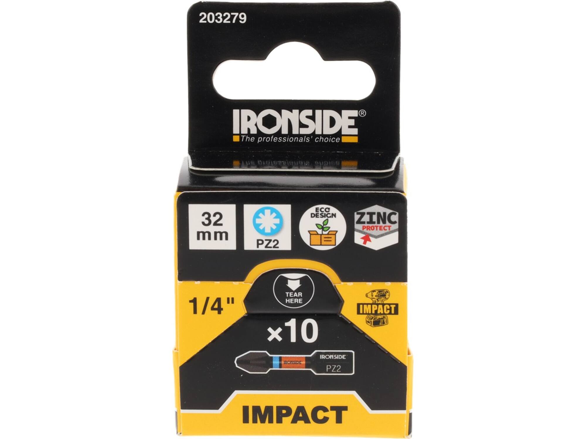 Ironside Bit 1/4 impact S2 10 stuks pz2-32 mm