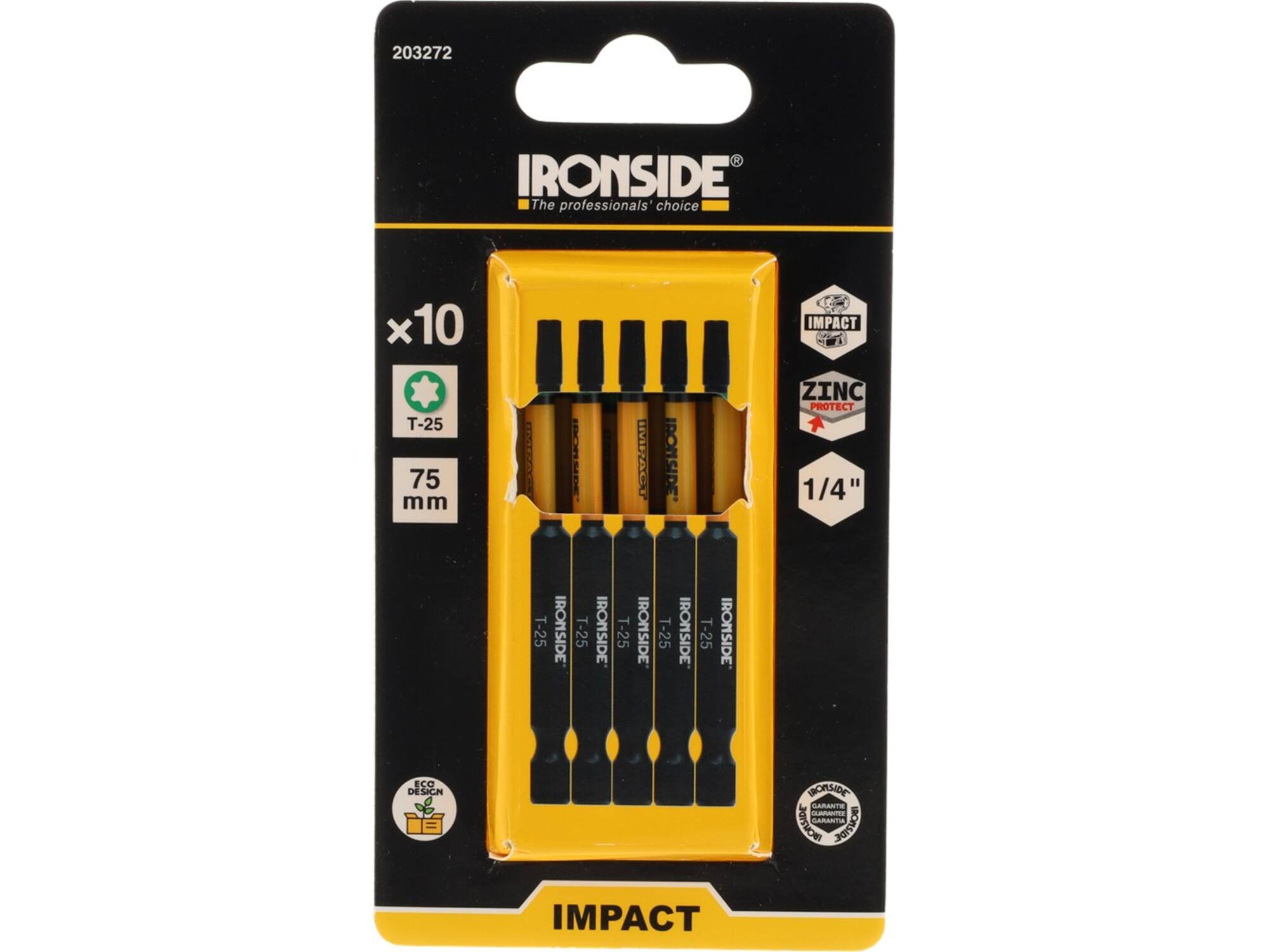Ironside Bit 1/4 impact S2 10 stuks tx25-75 mm