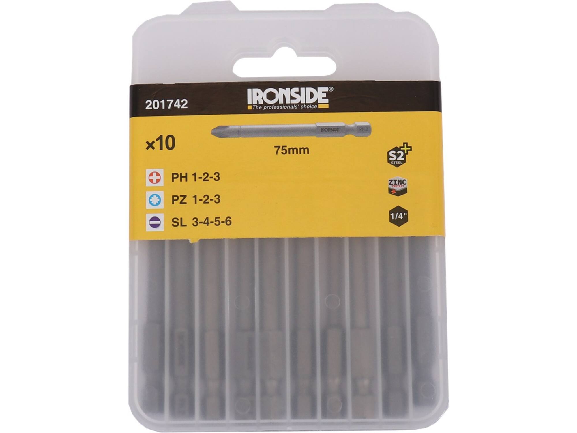 IRONSIDE Bitset PH-PZ-SL 10-DELIG 150 MM