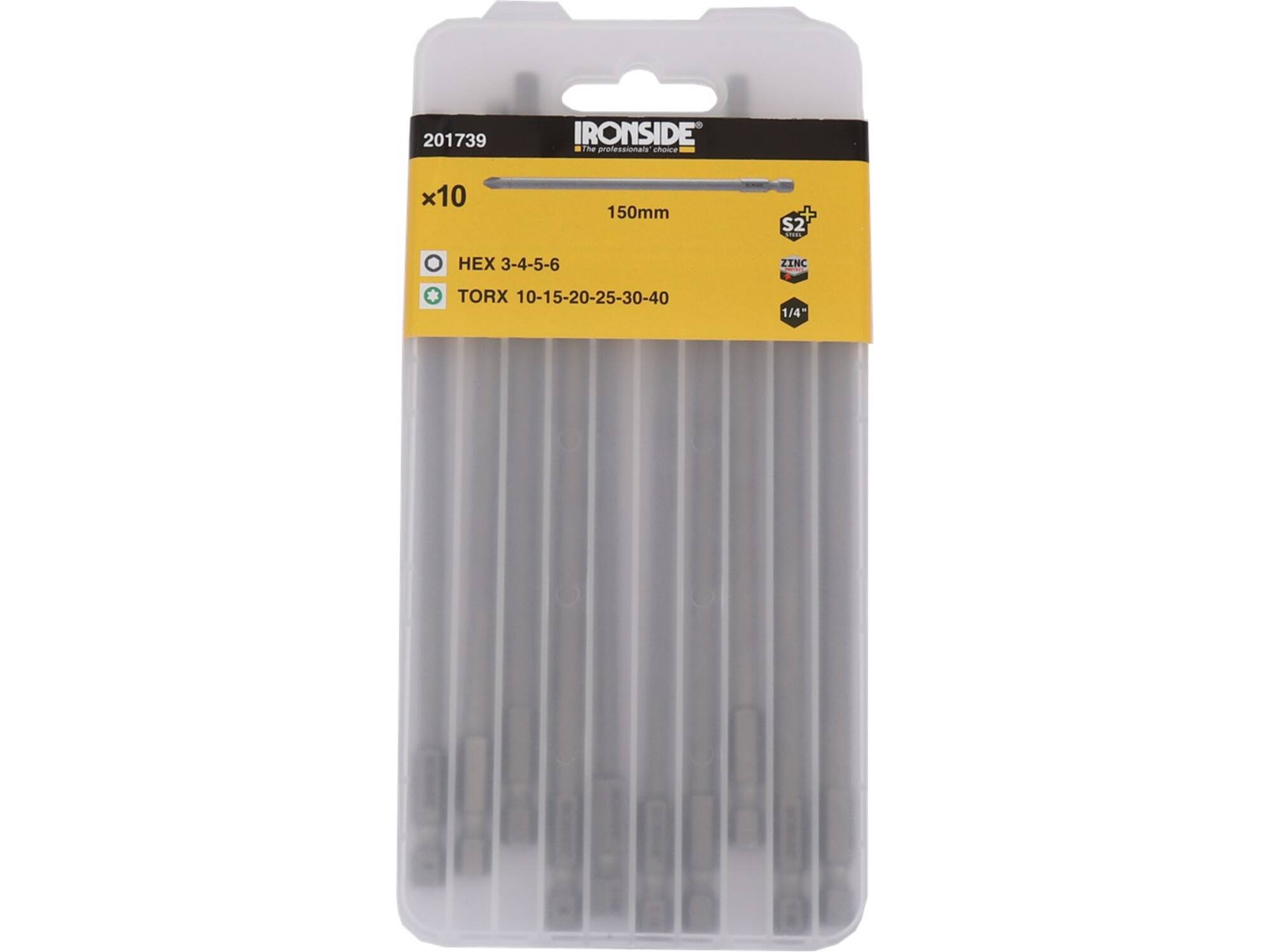 IRONSIDE Bitset Torx-Hex 10-DELIG 150 MM