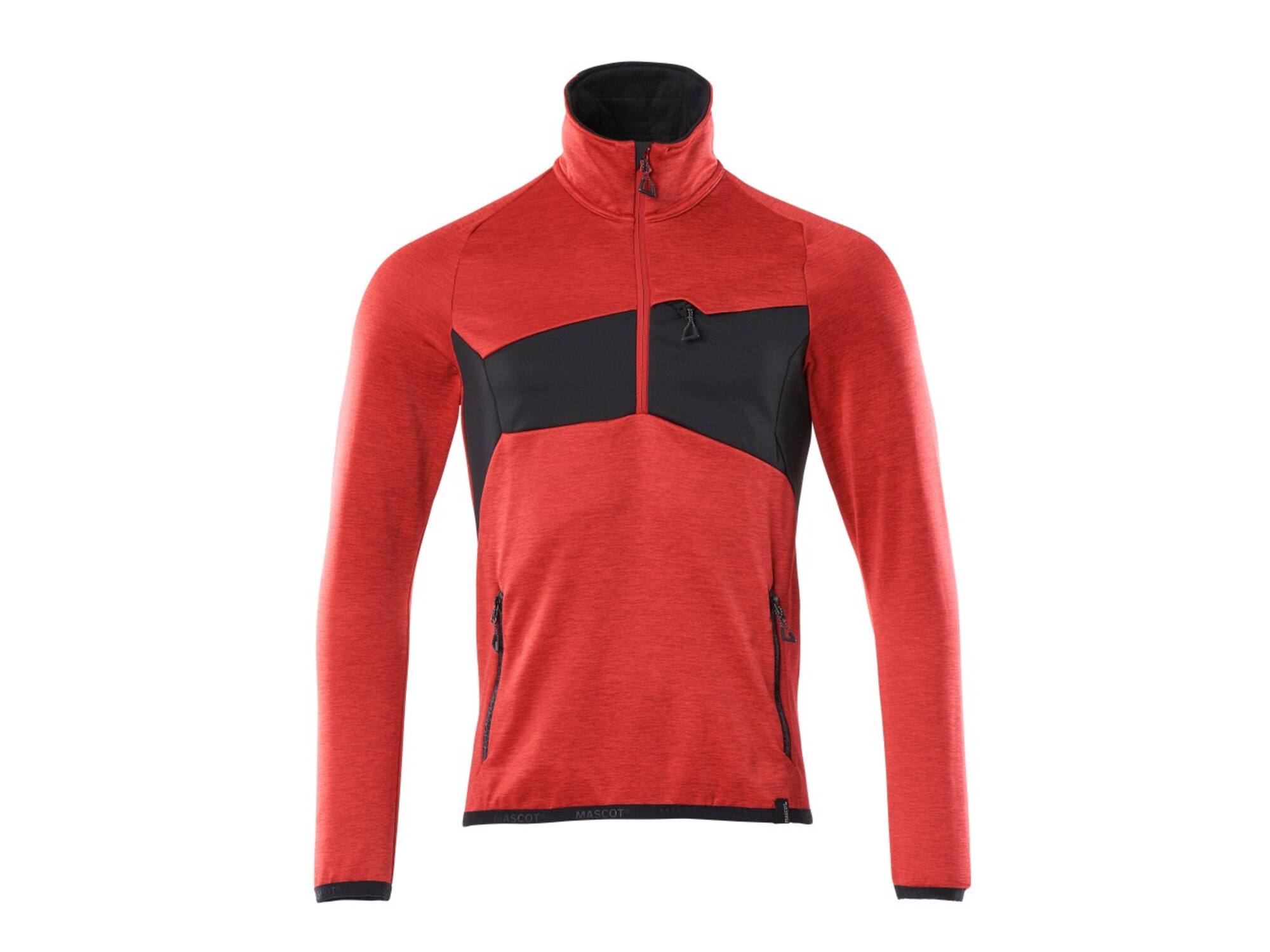 Mascot Fleecetrui met korte rits signaalrood/zwart 3XL