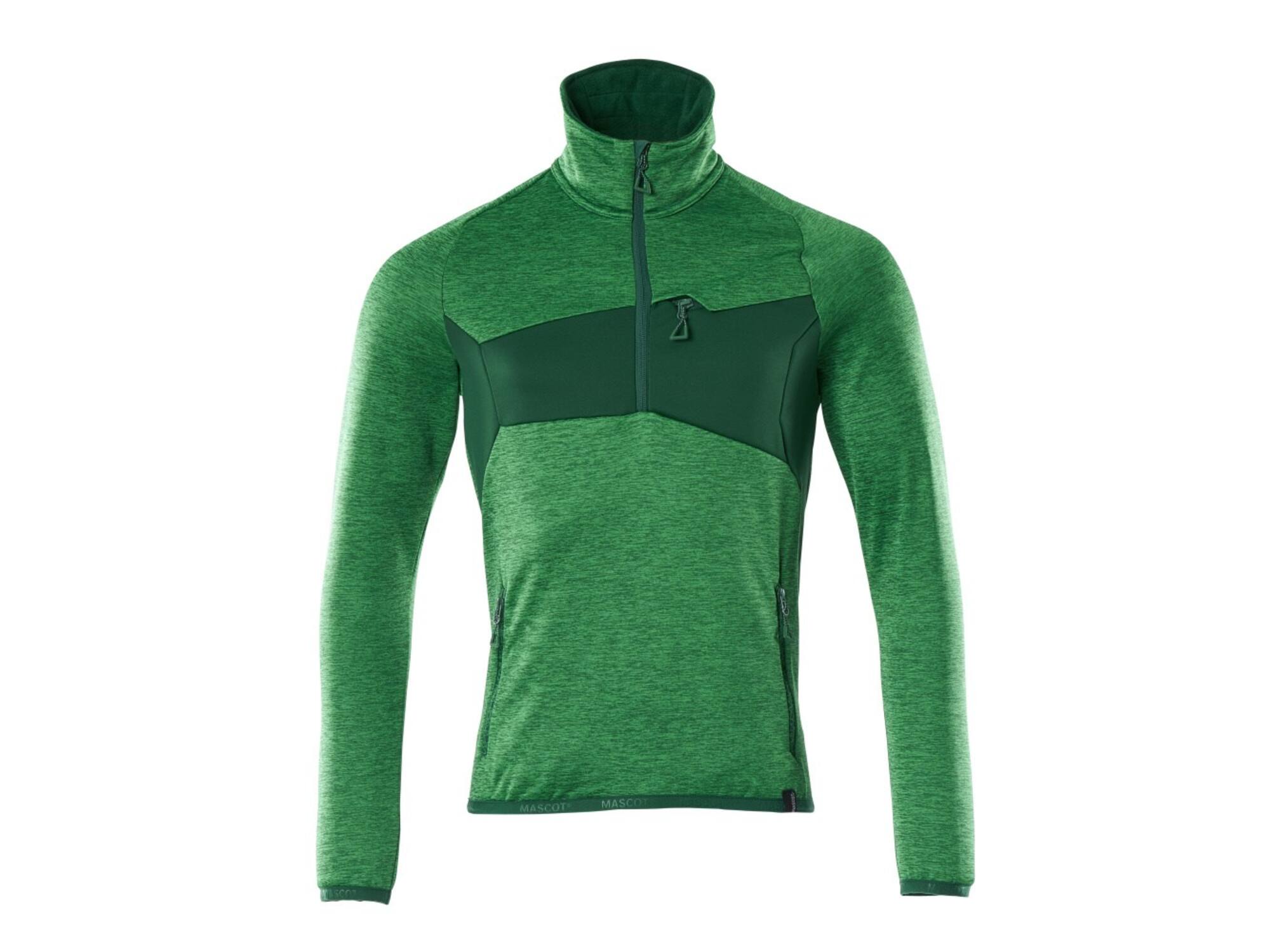 Mascot Fleecetrui met korte rits helder groen/groen XL