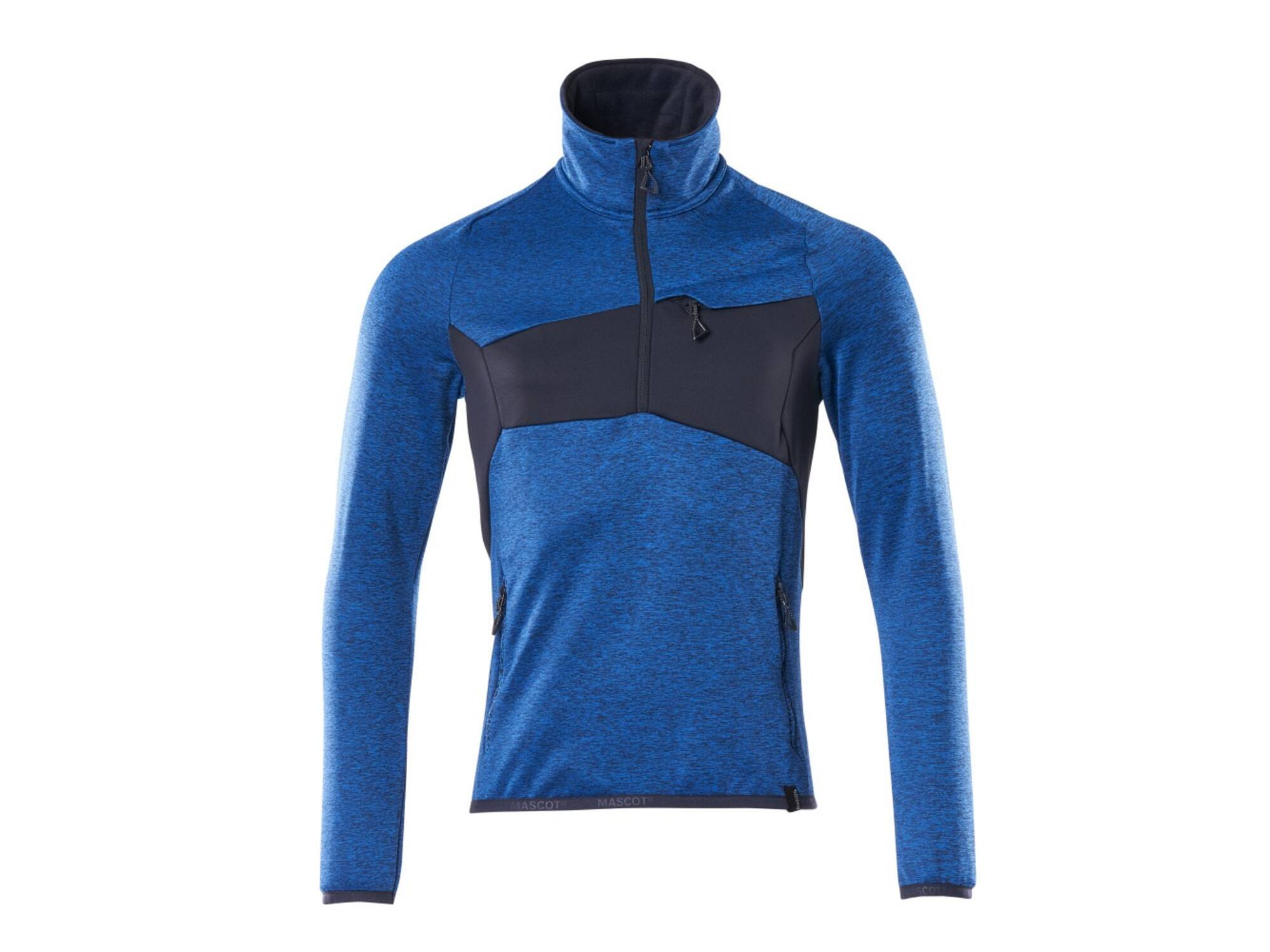 Mascot Fleecetrui met korte rits helder blauw/donkermarine L