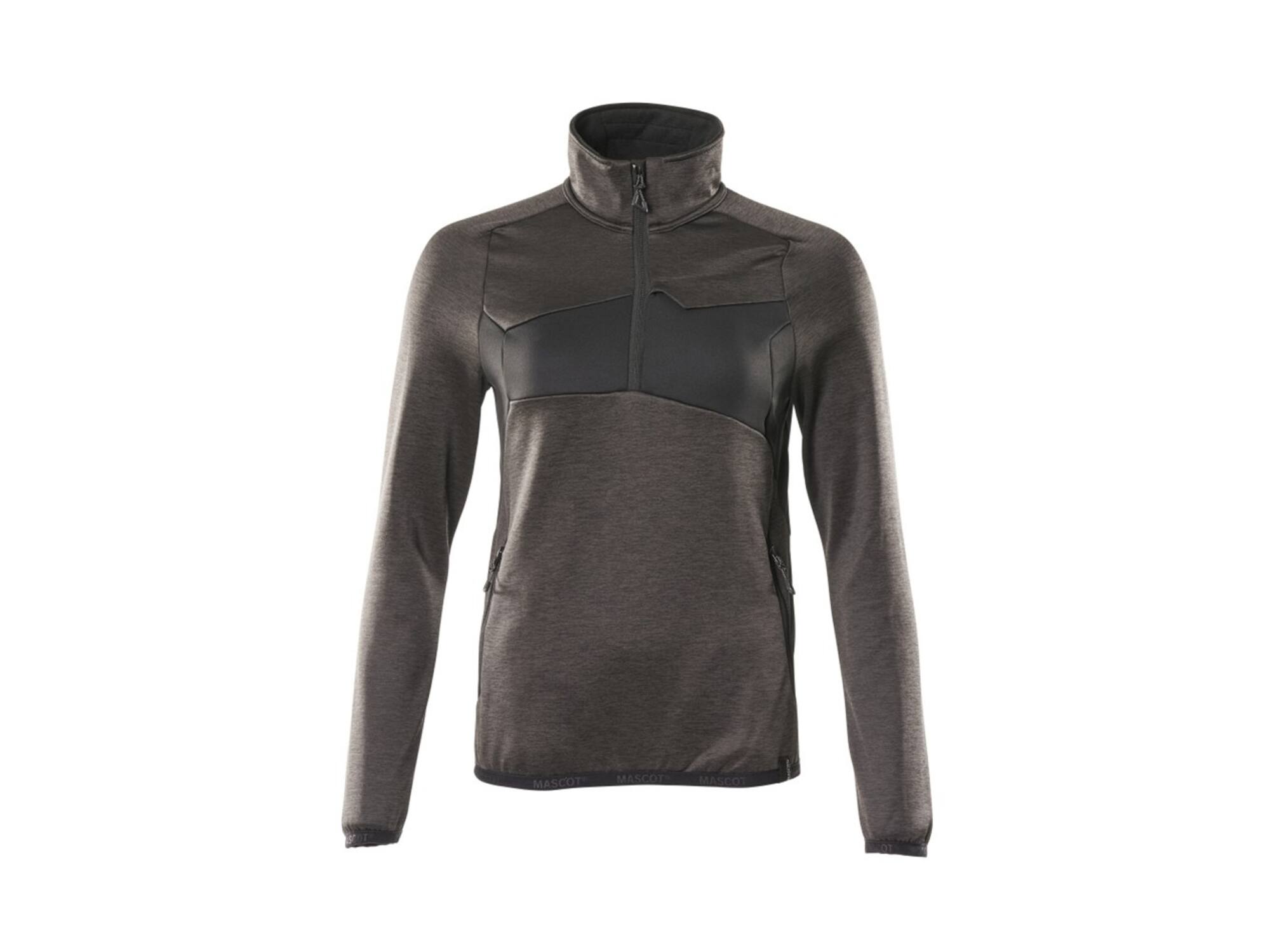 Mascot Fleecetrui met korte rits dames donkerantraciet/zwart 3XL