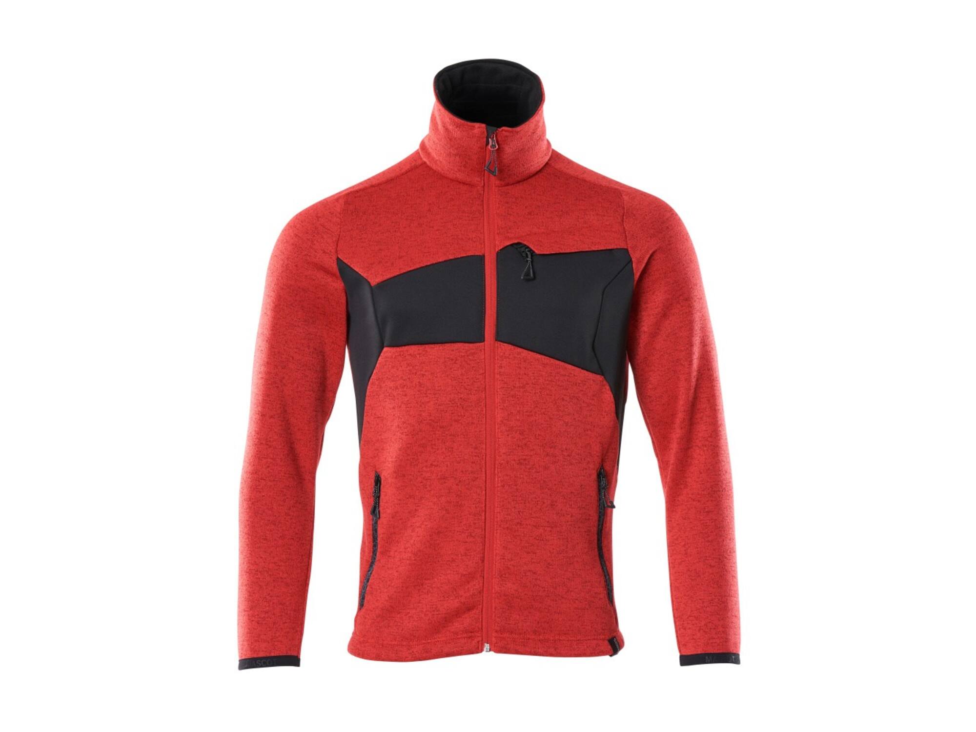 Mascot Gebreide trui met rits signaalrood/zwart 4XL