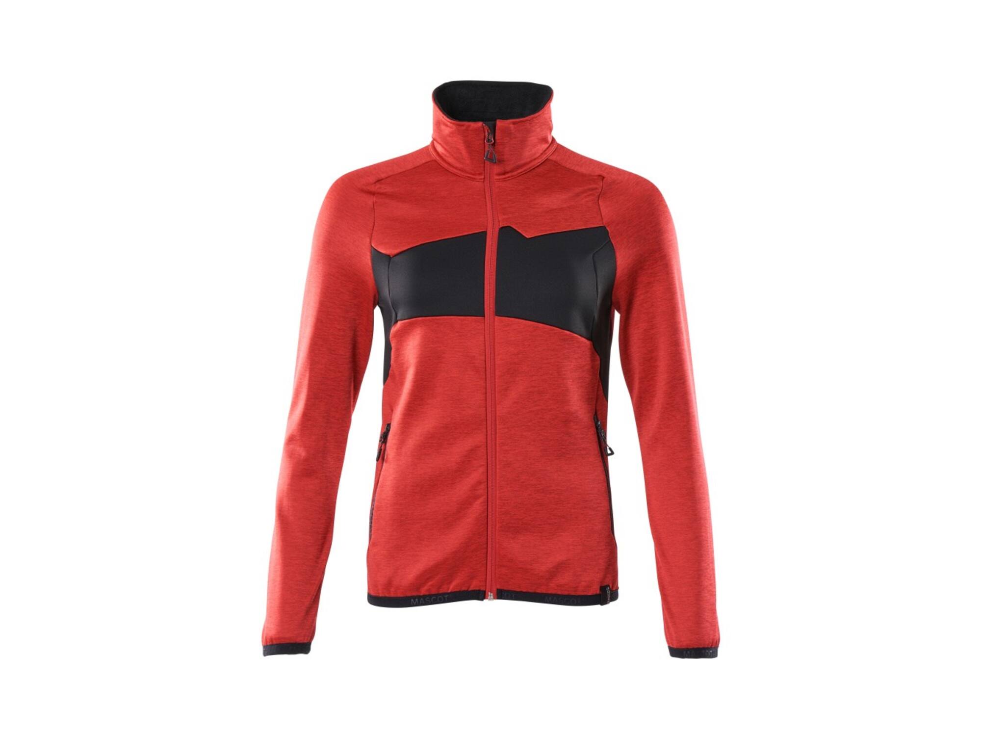 Mascot Fleecetrui met rits dames signaalrood/zwart 2XL