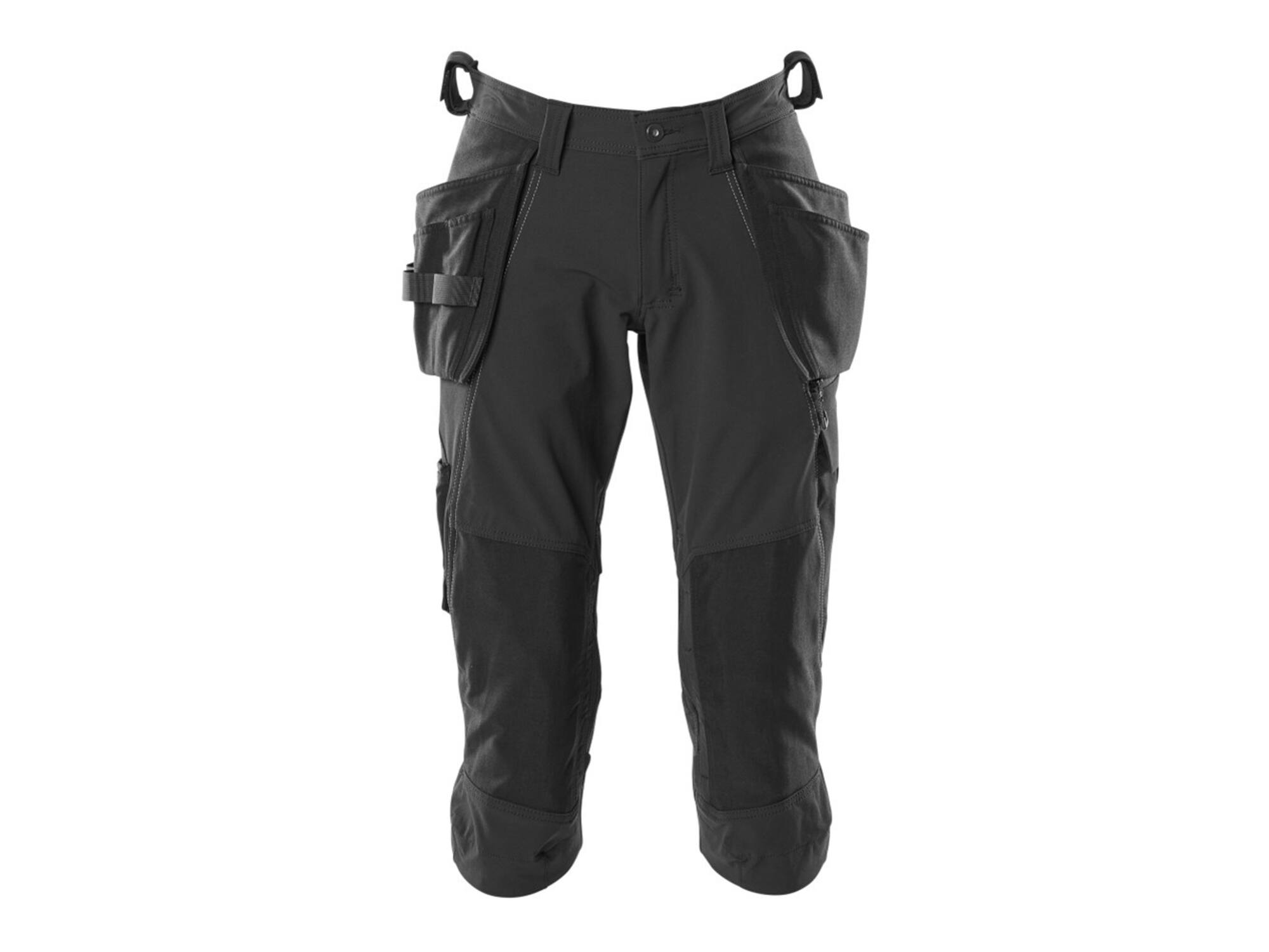 MASCOT Driekwart broek stretch met knie- en spi ZWART C45