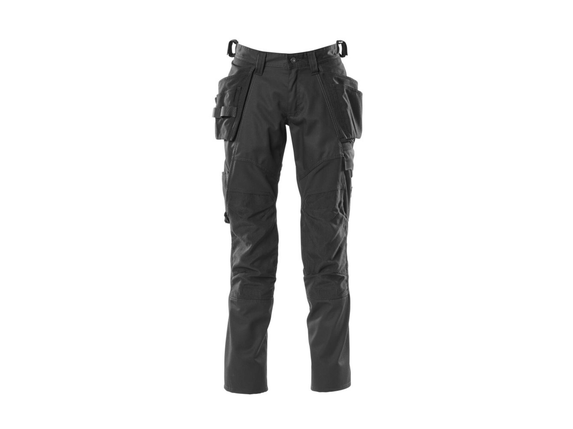 MASCOT Werkbroek stretch panelen met knie- en s ZWART 82C44