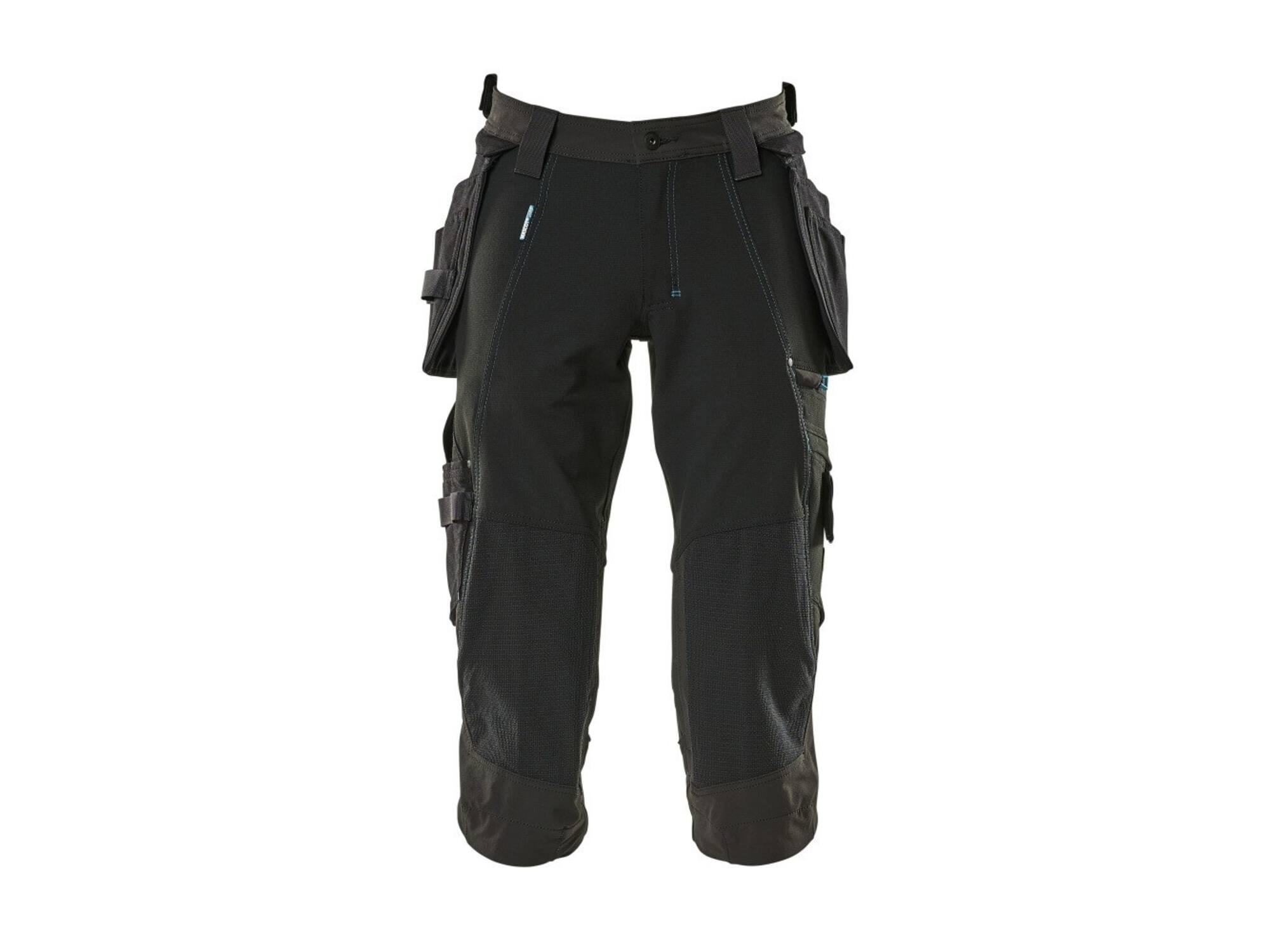 MASCOT Driekwart werkbroek stretch met spijkerz ZWART C49