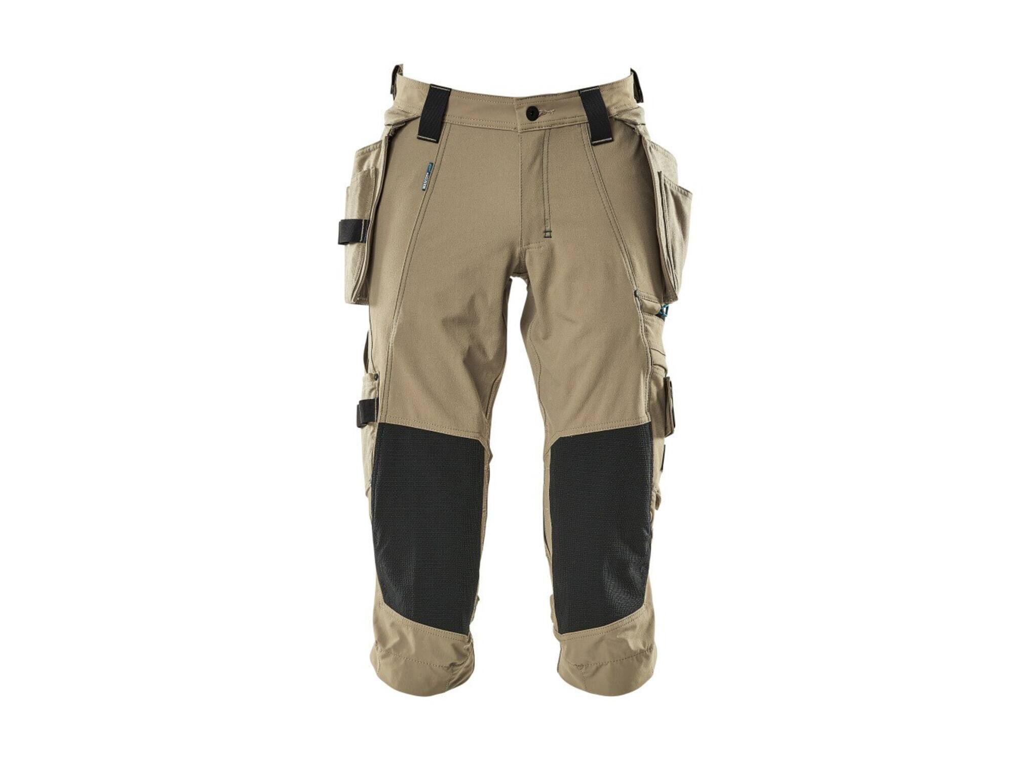 MASCOT Driekwart werkbroek stretch met spijkerz LICHTKHAKI C58