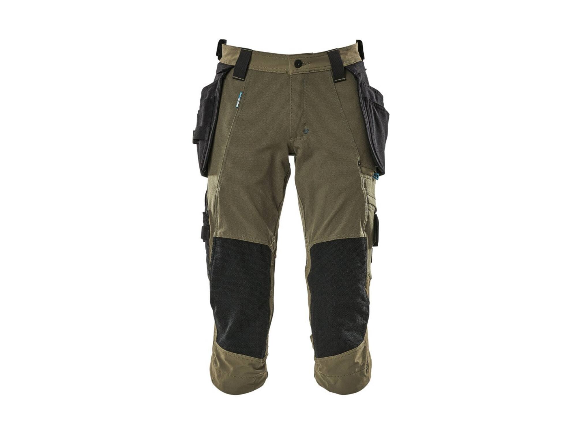 MASCOT Driekwart werkbroek stretch met spijkerz MOSGROEN C49