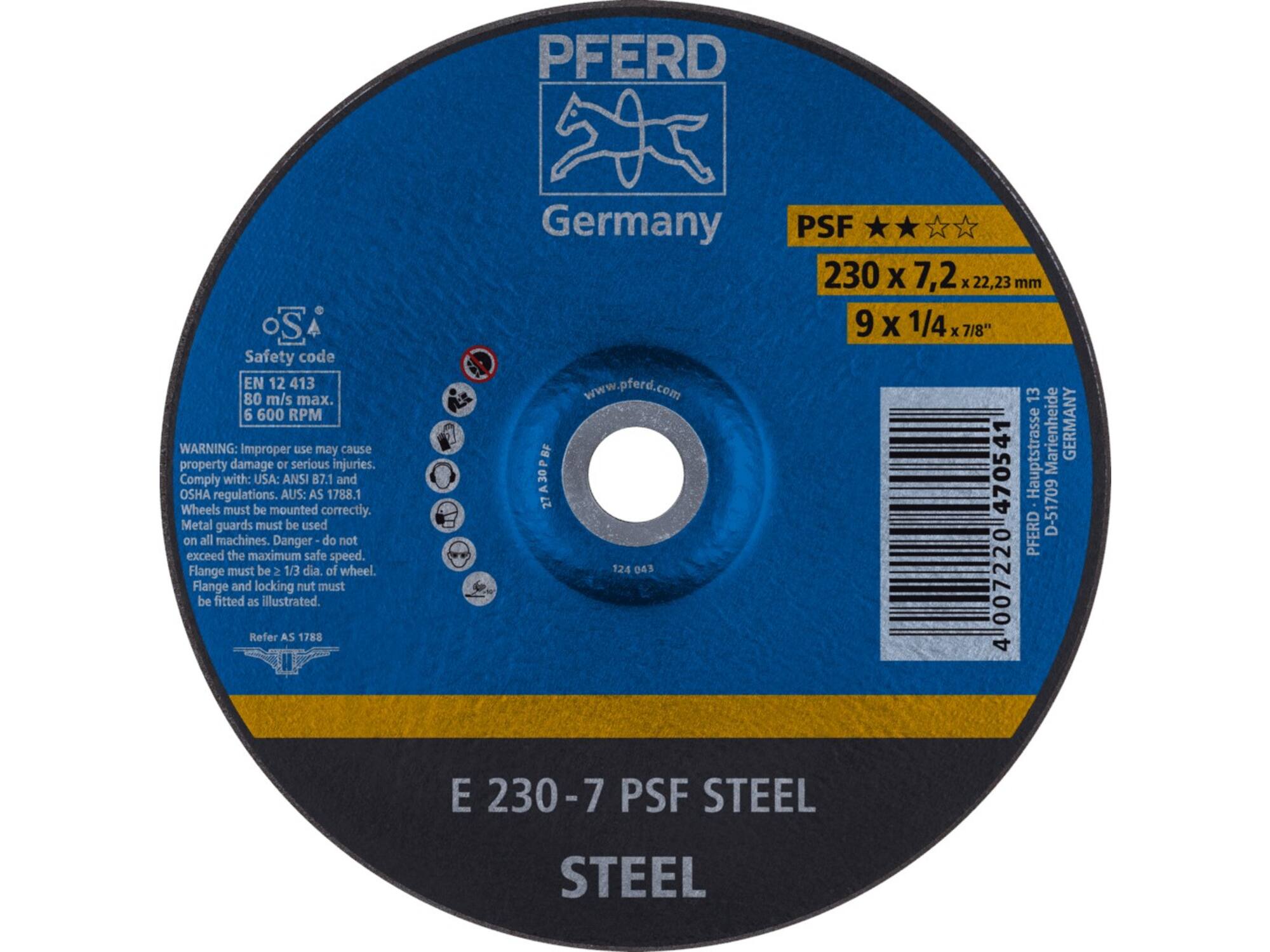 PFERD Afbraamschijf STEEL E 230-7 A30 P PSF 230 MM
