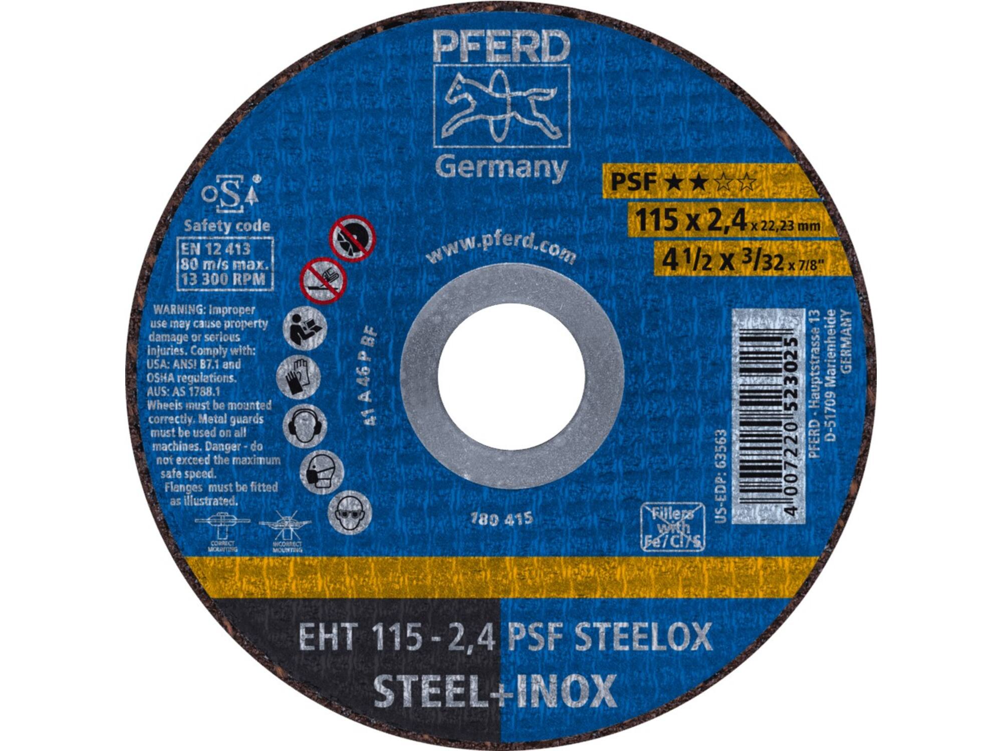 Pferd Doorslijpschijf PSF Steel 115X2.4