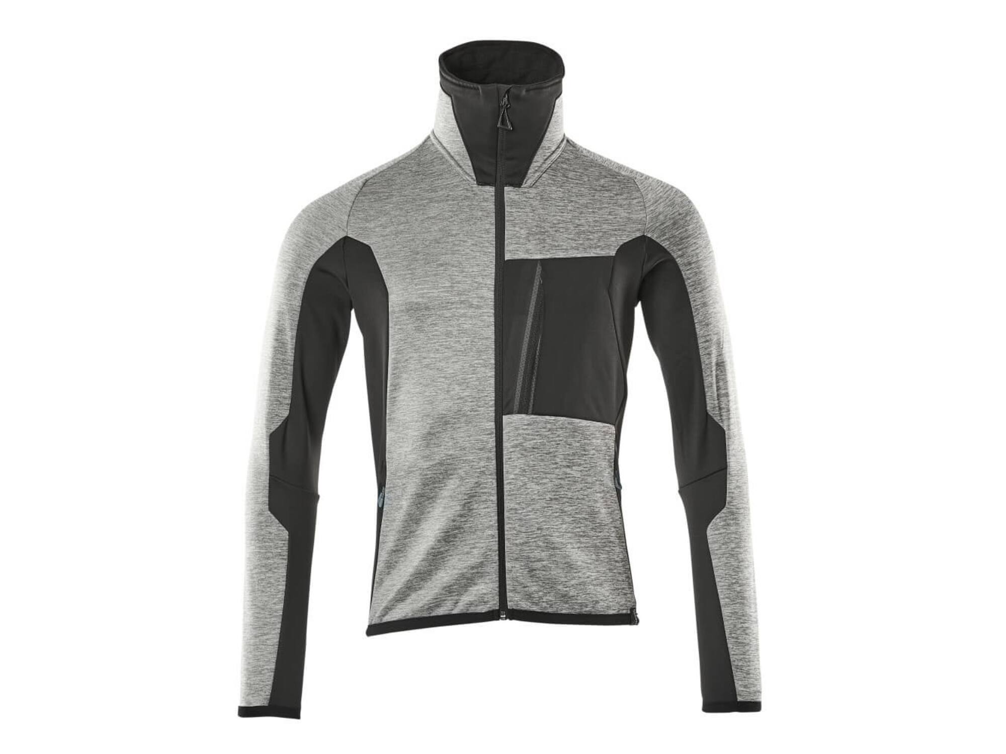 Mascot Microfleece jack stretch hoge kraag grijs-melêe/zwart XL