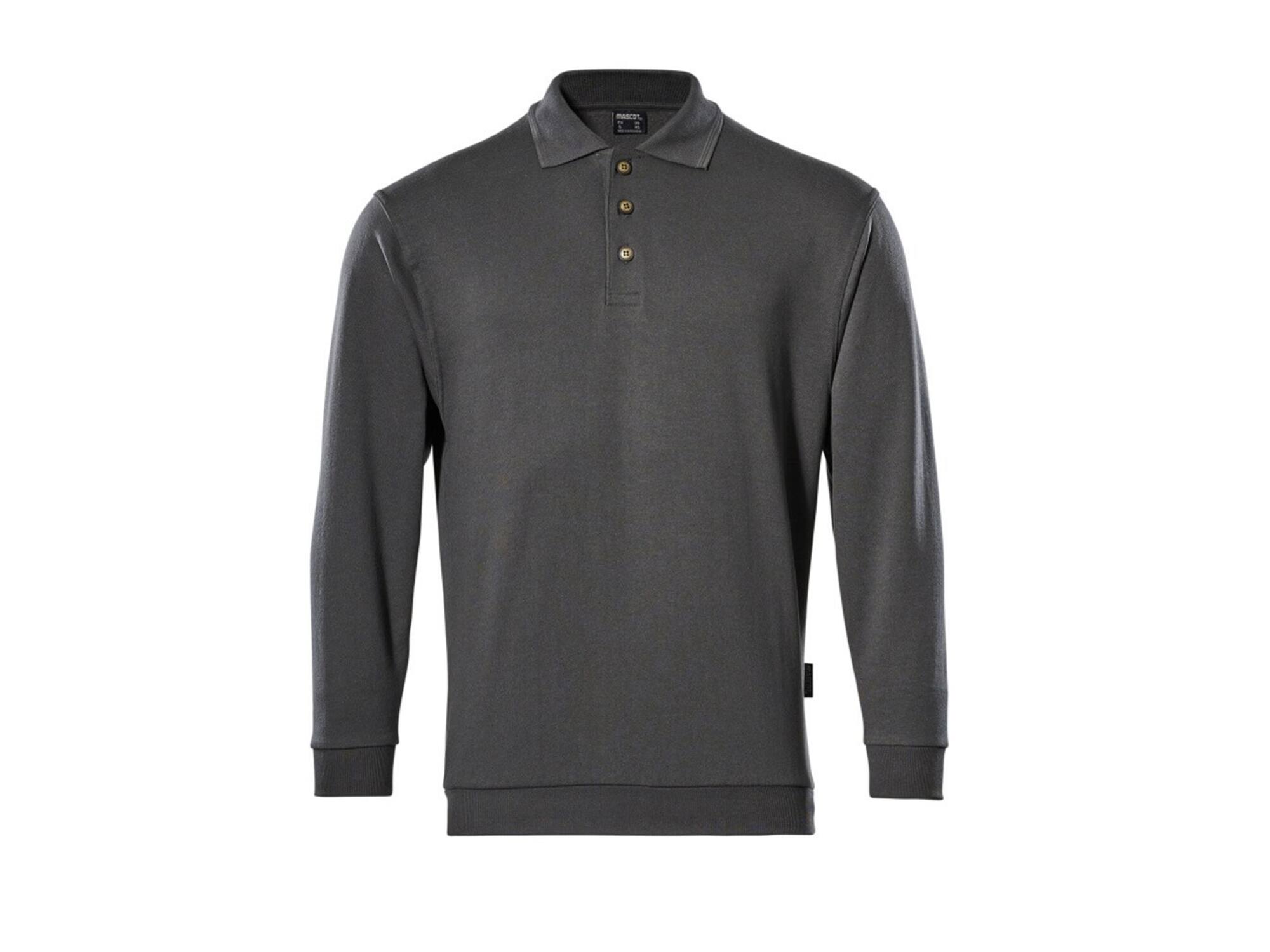 MASCOT Trinidad polo sweatshirt DONKER ANTRACIET S