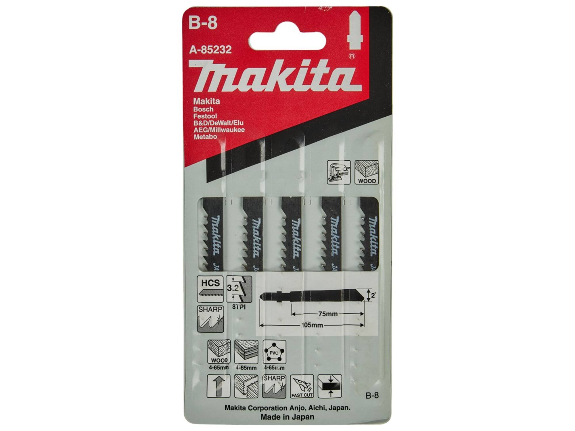 MAKITA Decoupeerzaagblad HOUT 75MM