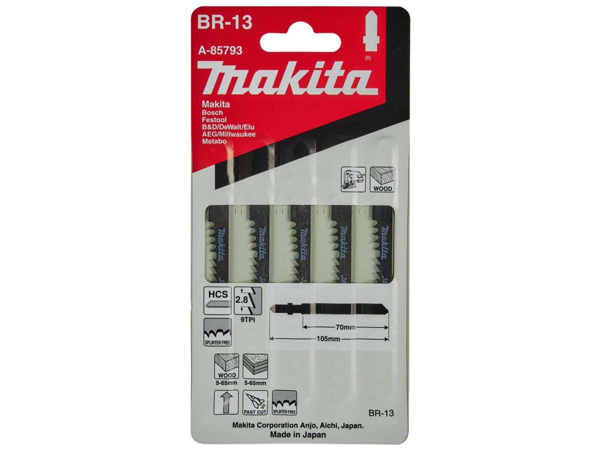 MAKITA Decoupeerzaagblad HOUT 70MM