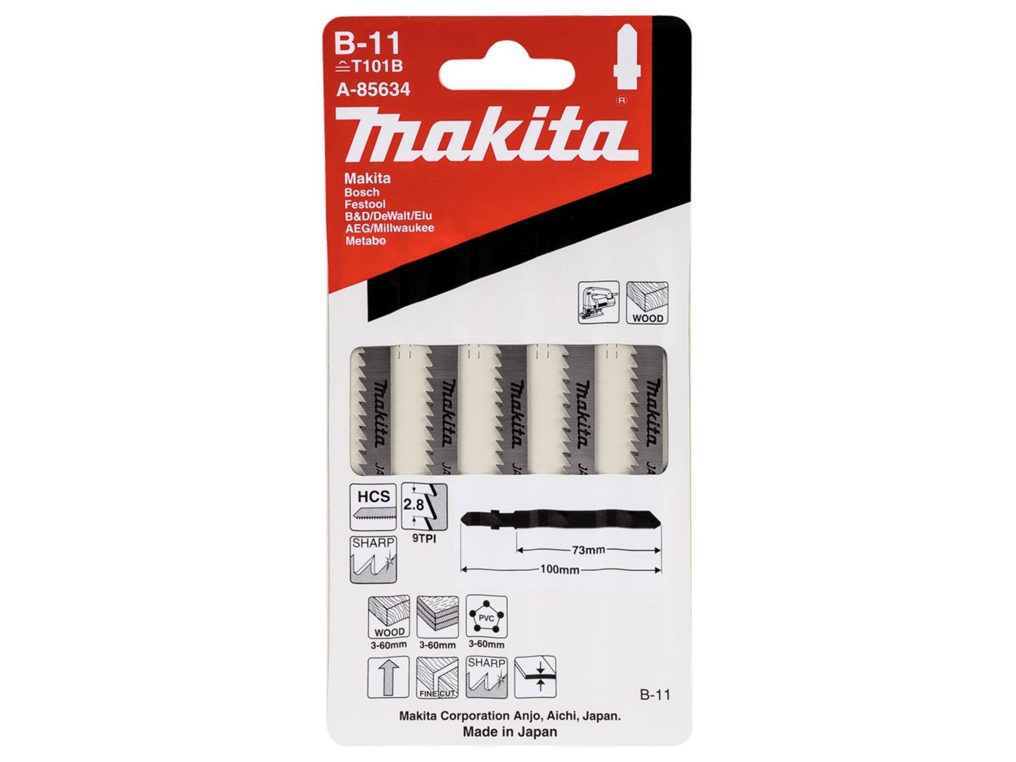 MAKITA Decoupeerzaagblad HOUT 73MM
