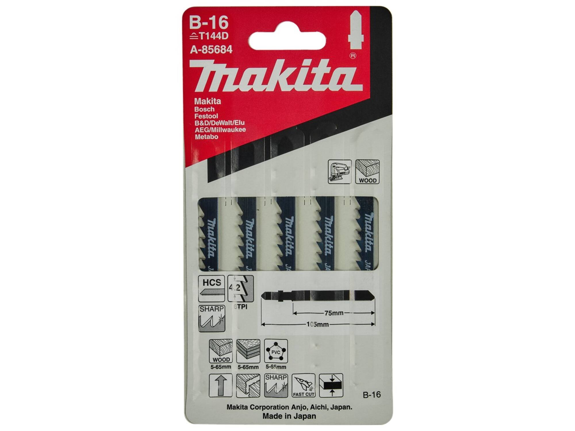 MAKITA Decoupeerzaagblad HOUT 80MM