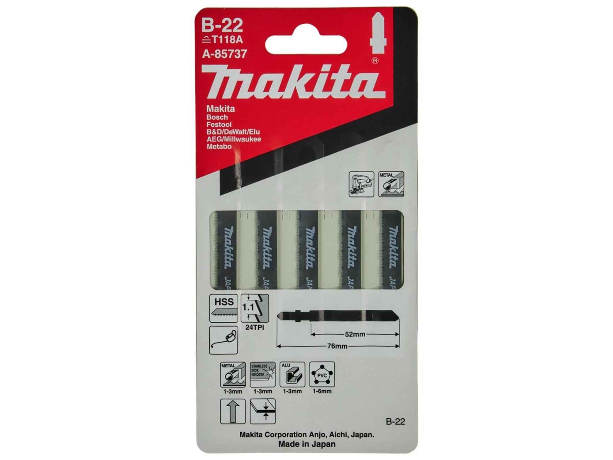 MAKITA Decoupeerzaagblad STAAL 52MM