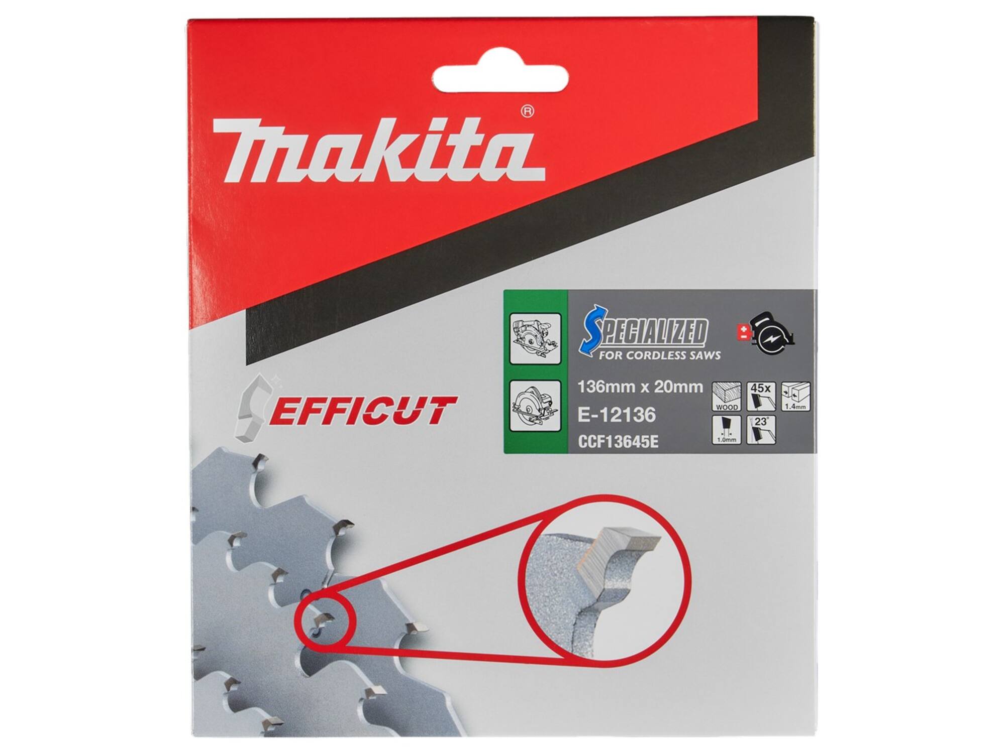 Makita Cirkelzaagblad hout / 45 TANDS 136X20X1.4