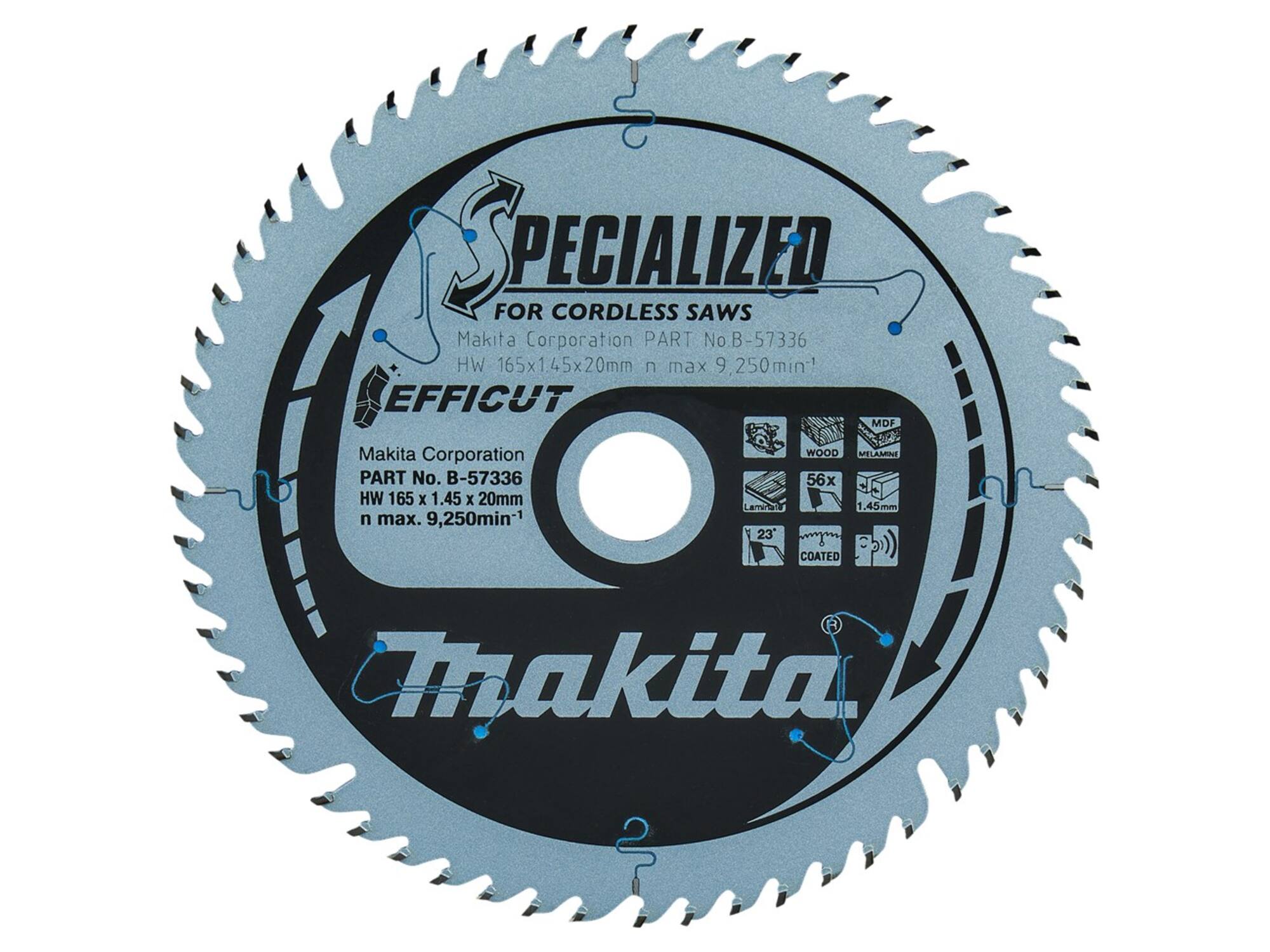 MAKITA Cirkelzaagblad HOUT / 56 TANDS 165X20X1.6