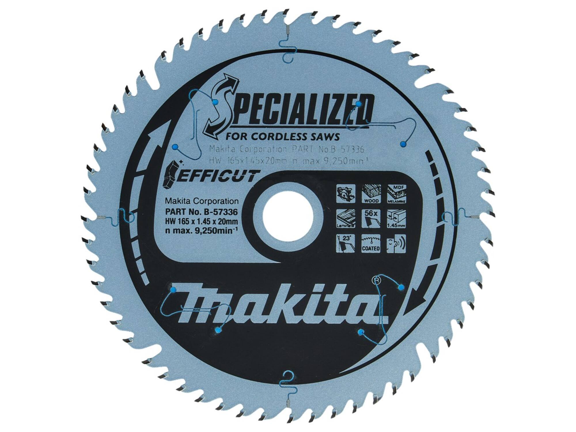 MAKITA Cirkelzaagblad HOUT / 56 TANDS 165X20X1.6