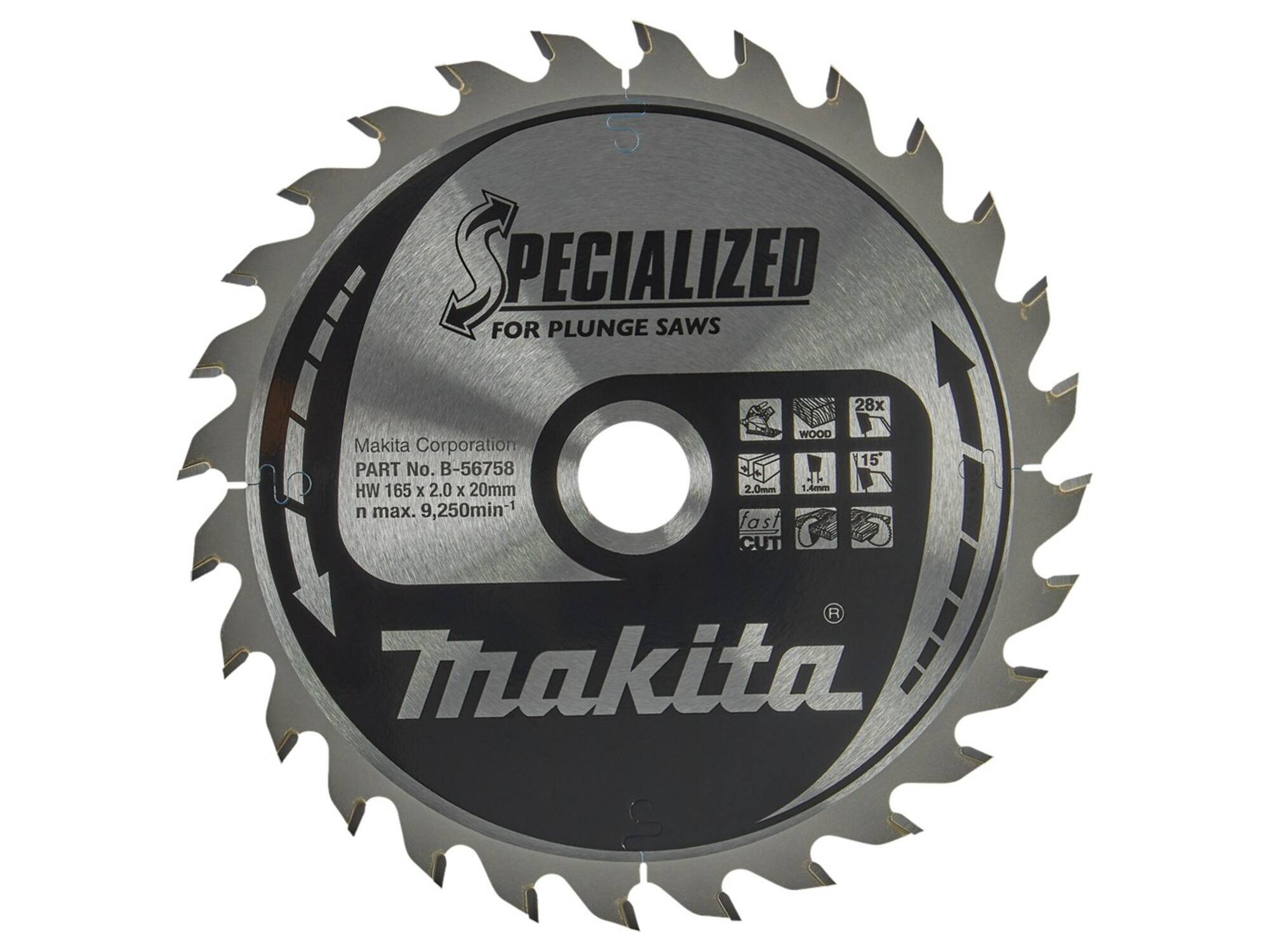 MAKITA Cirkelzaagblad HOUT / 28 TANDS 165X20X1.6