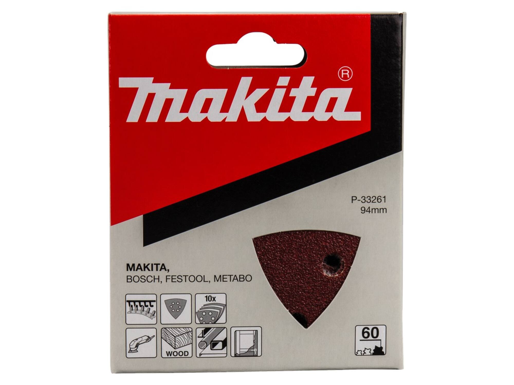 MAKITA Schuurpapier driekant K60 94MM