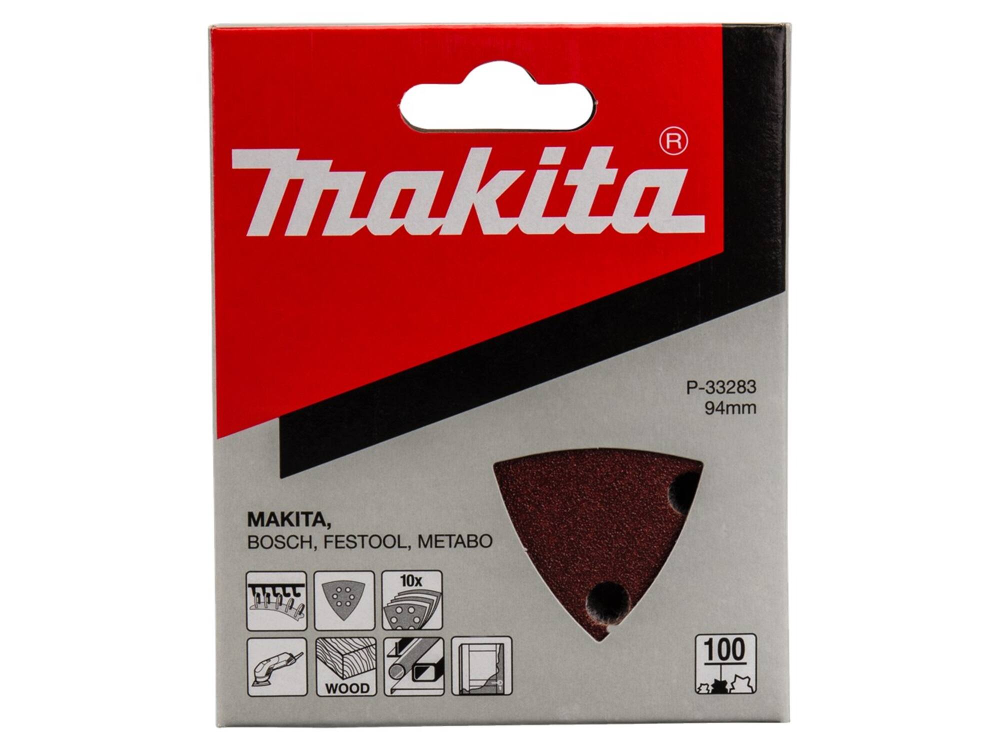MAKITA Schuurpapier driekant K100 94MM