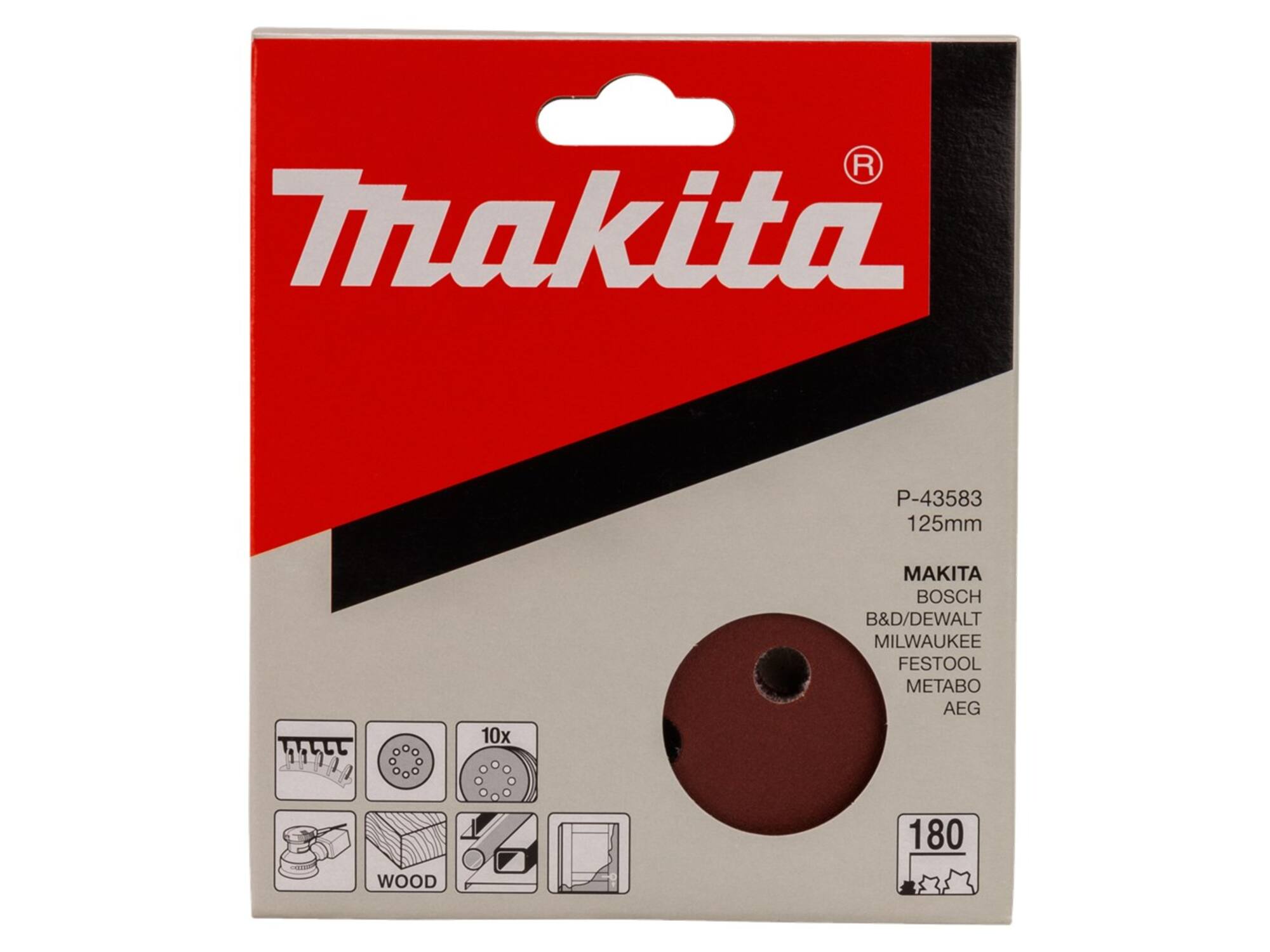 MAKITA Schuurpapier rond K180 125MM