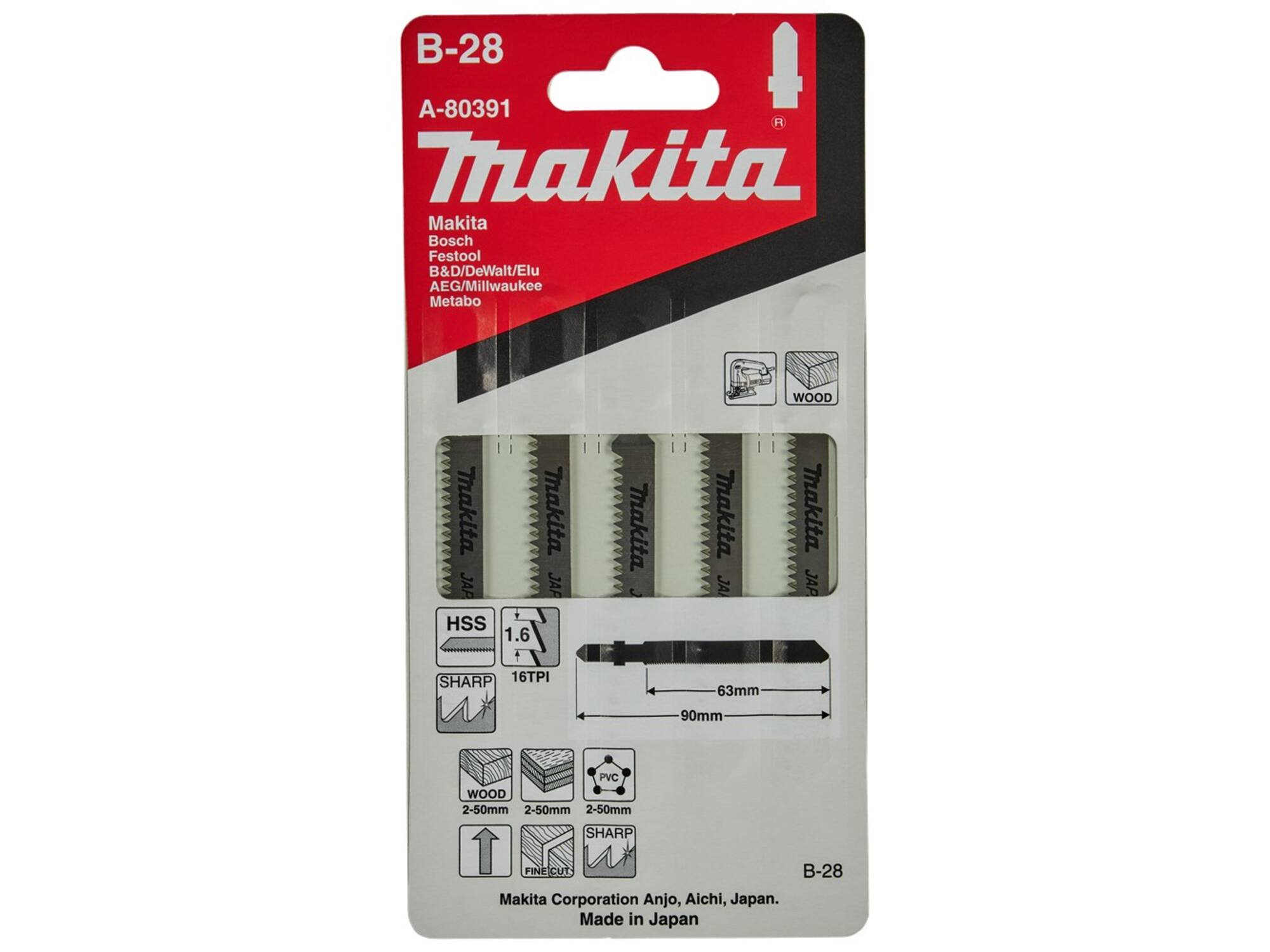 MAKITA Decoupeerzaagblad HOUT 63MM