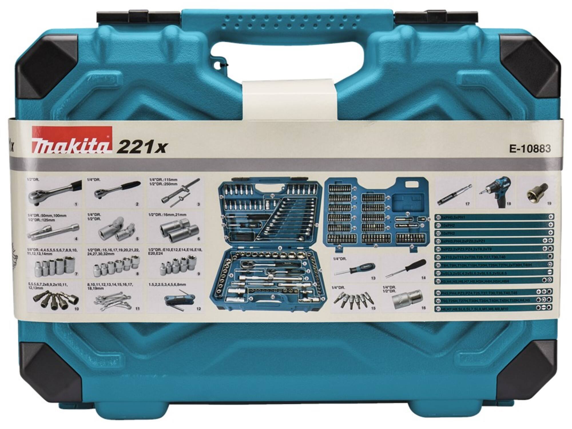 Makita Handgereedschapset 221-delig